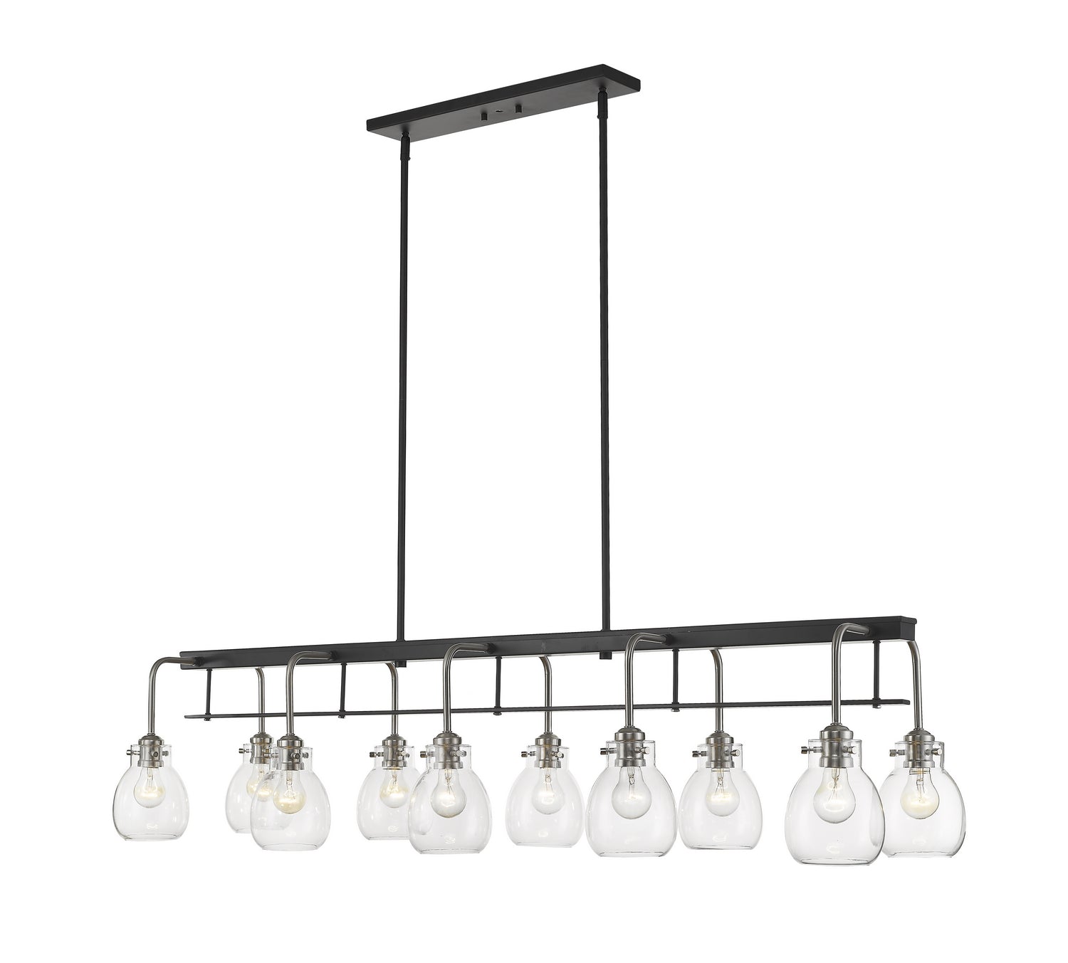 Z-Lite - 466-10L-MB-BN - Ten Light Linear Chandelier - Kraken - Matte Black + Brushed Nickel
