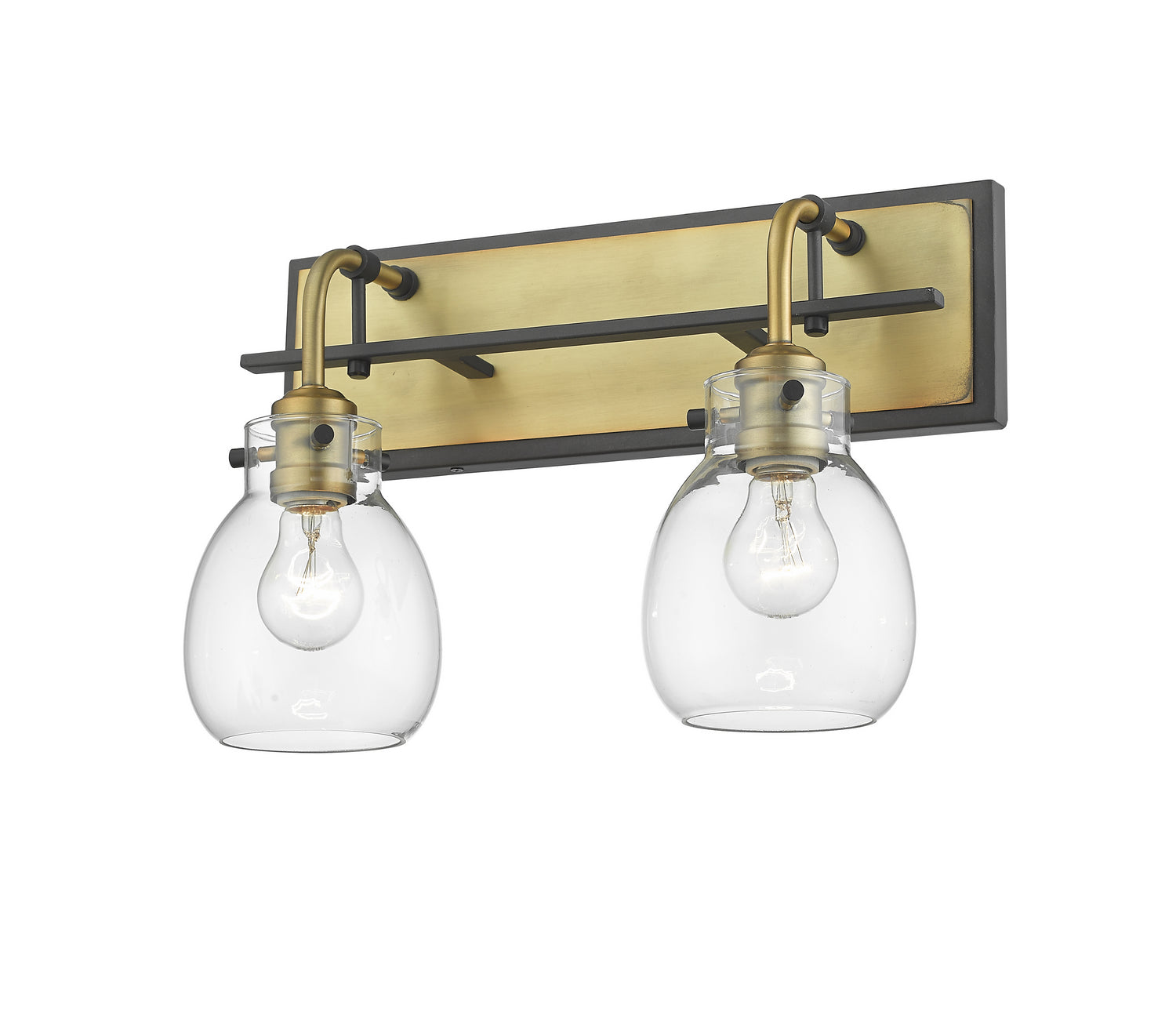 Z-Lite - 466-2S-MB-OBR - Two Light Wall Sconce - Kraken - Matte Black + Olde Brass