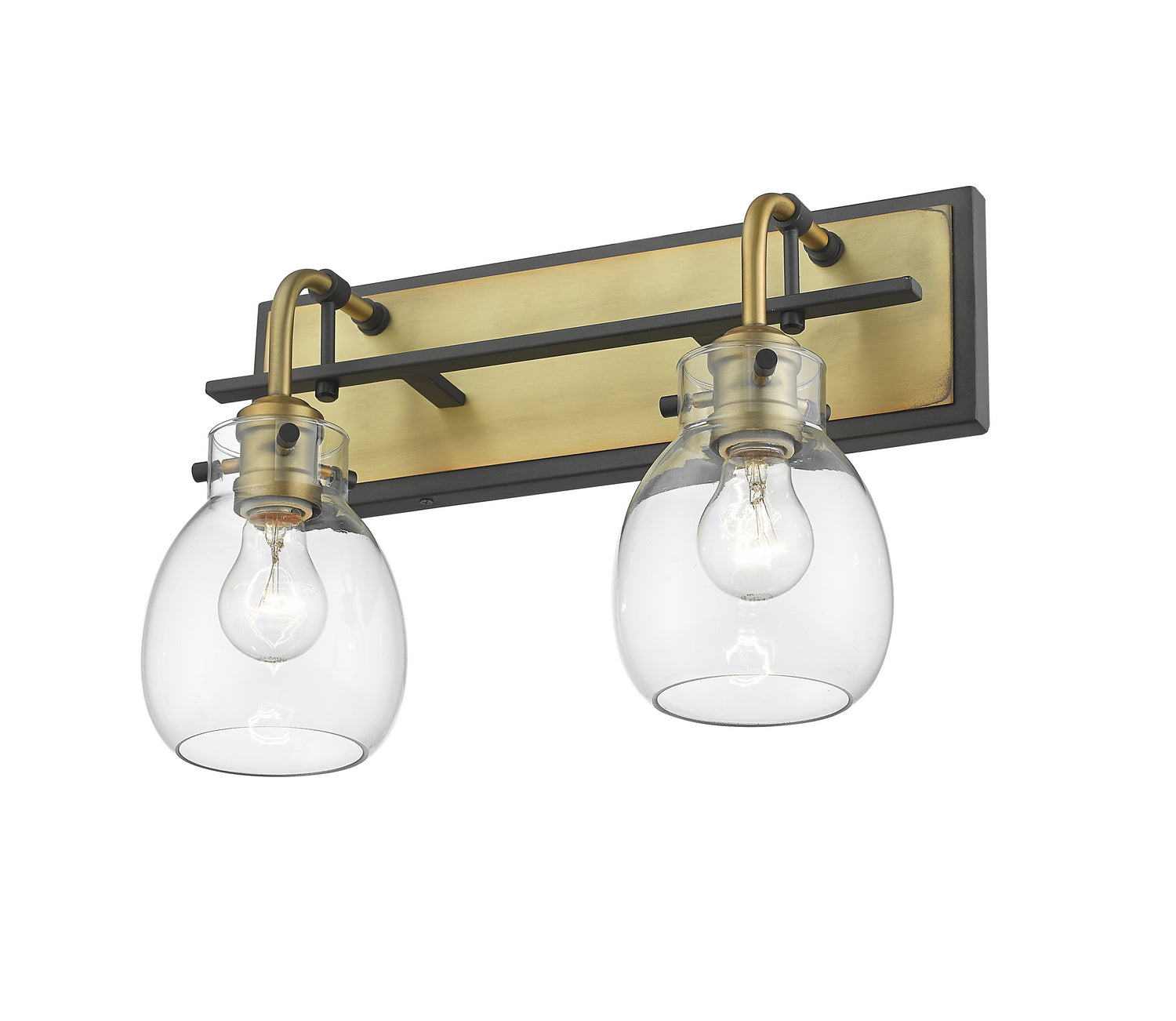 Z-Lite - 466-2S-MB-OBR - Two Light Wall Sconce - Kraken - Matte Black + Olde Brass