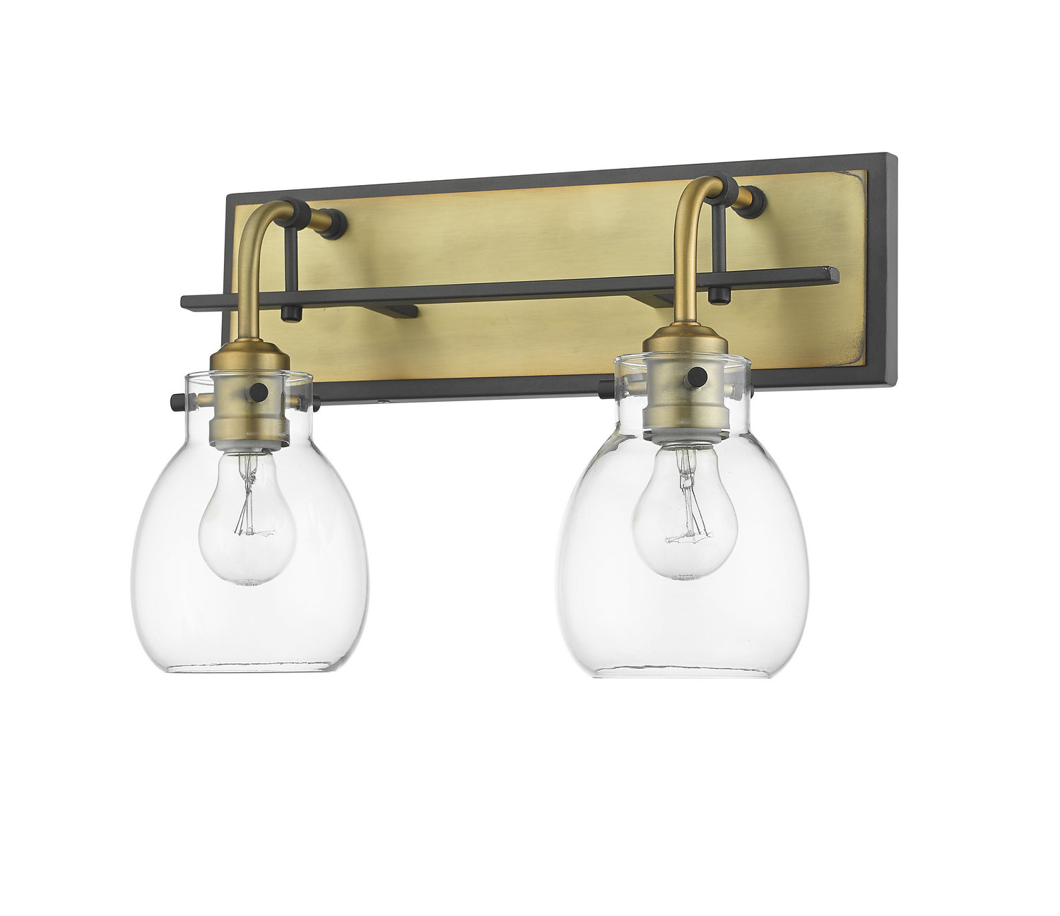 Z-Lite - 466-2S-MB-OBR - Two Light Wall Sconce - Kraken - Matte Black + Olde Brass