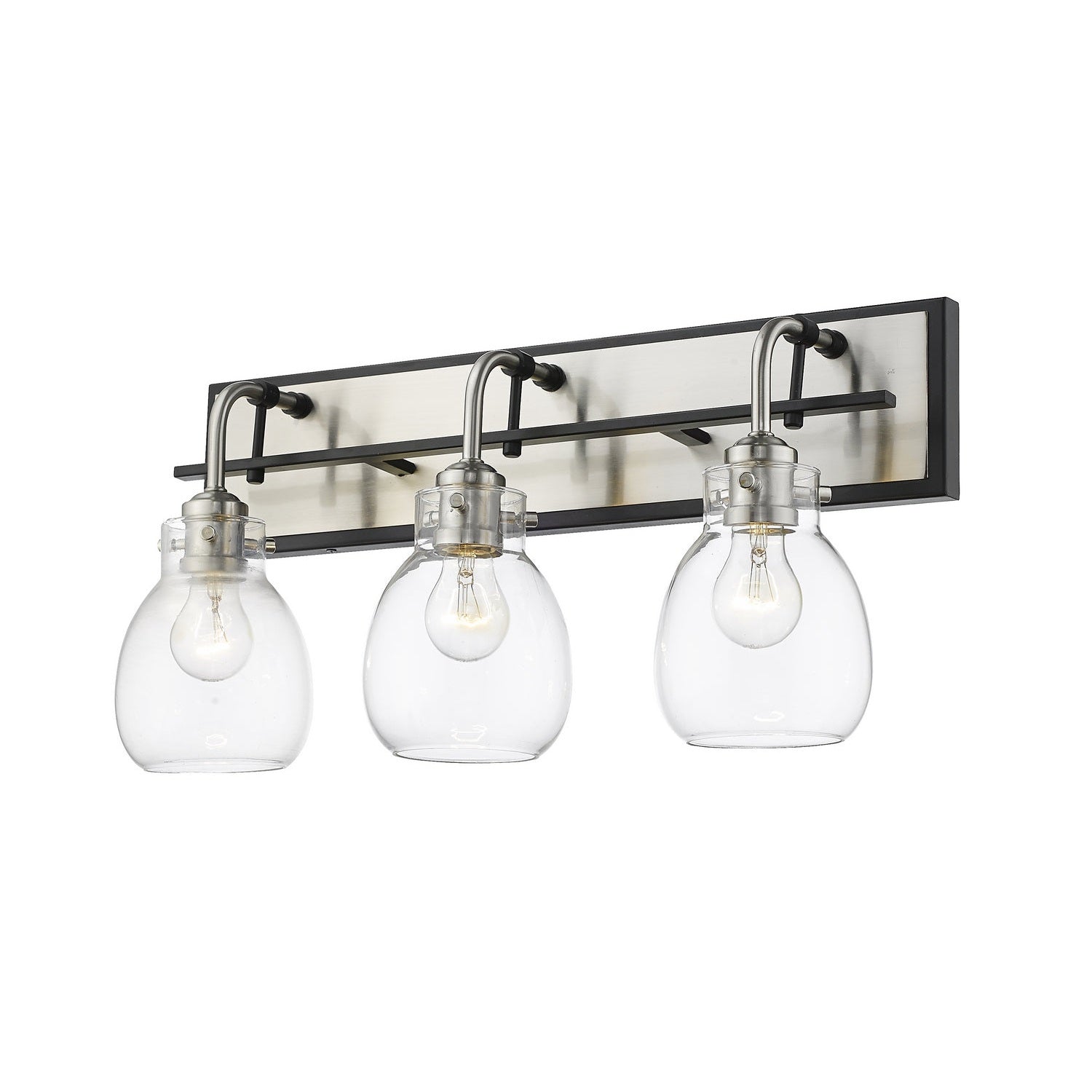 Z-Lite - 466-3V-MB-BN - Three Light Vanity - Kraken - Matte Black + Brushed Nickel