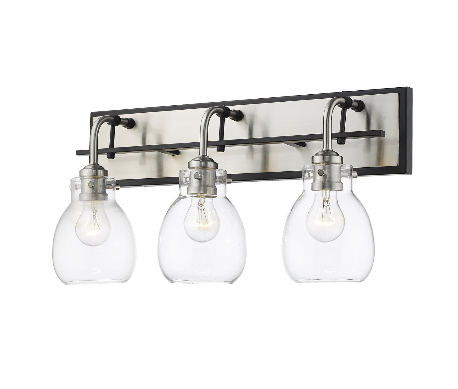 Z-Lite - 466-3V-MB-BN - Three Light Vanity - Kraken - Matte Black + Brushed Nickel