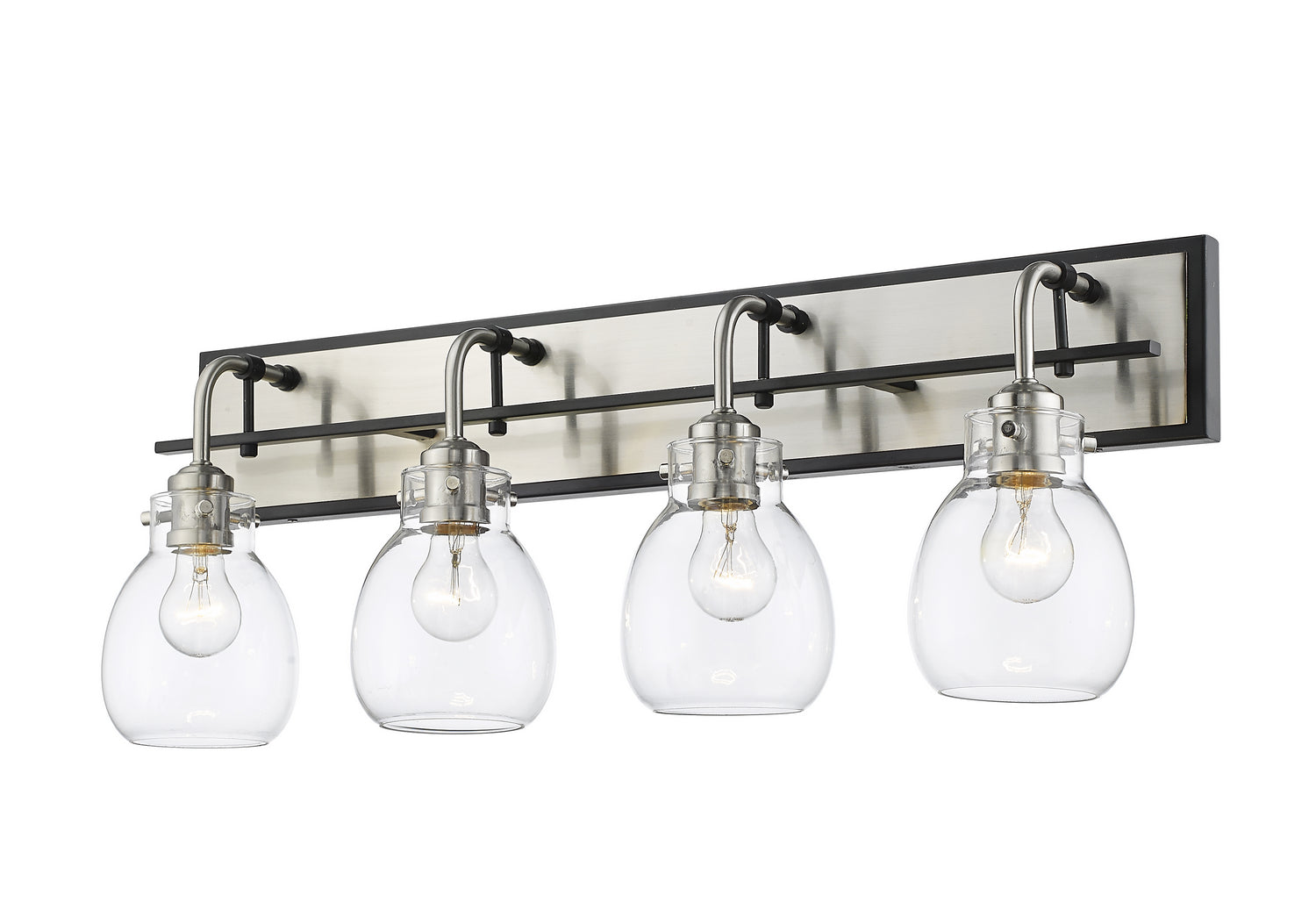 Z-Lite - 466-4V-MB-BN - Four Light Vanity - Kraken - Matte Black + Brushed Nickel