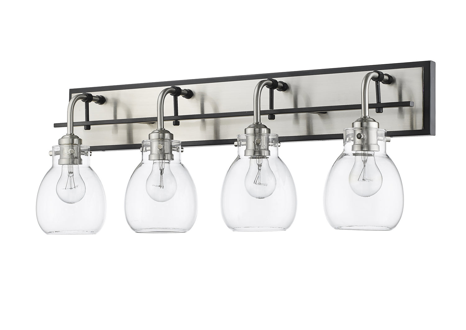 Z-Lite - 466-4V-MB-BN - Four Light Vanity - Kraken - Matte Black + Brushed Nickel