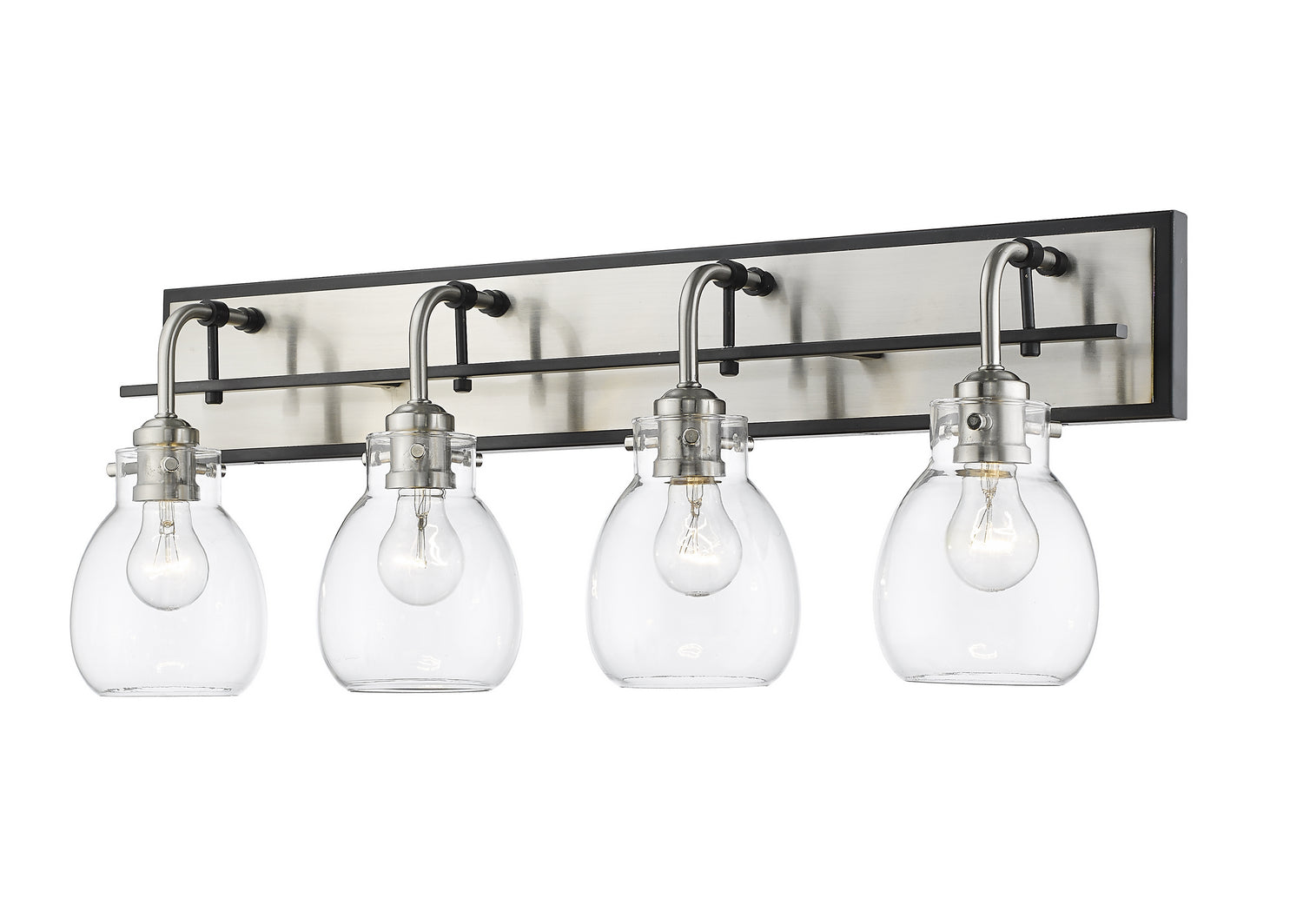 Z-Lite - 466-4V-MB-BN - Four Light Vanity - Kraken - Matte Black + Brushed Nickel
