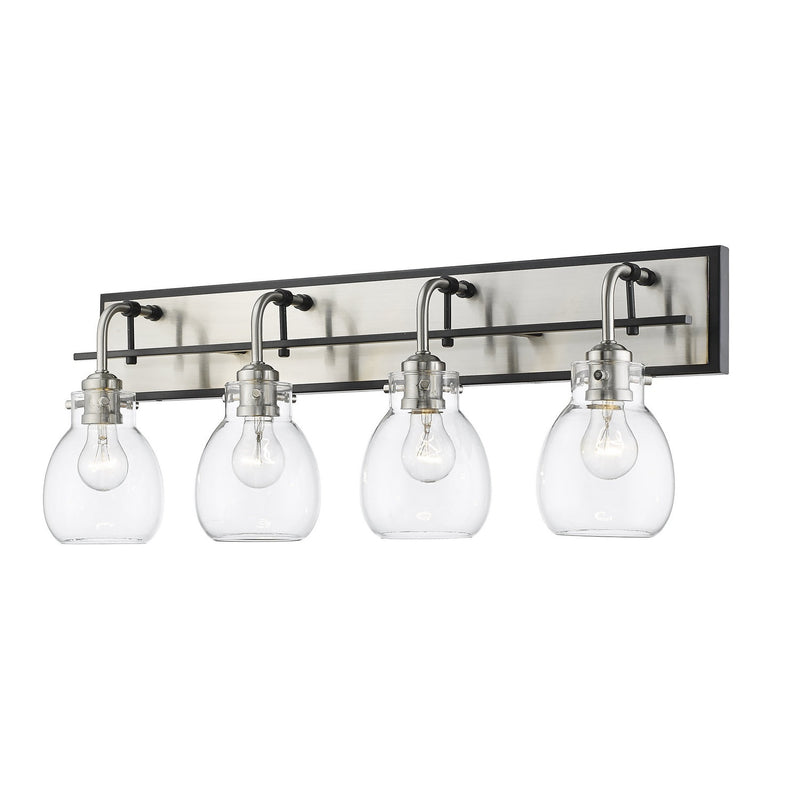 Z-Lite - 466-4V-MB-BN - Four Light Vanity - Kraken - Matte Black + Brushed Nickel