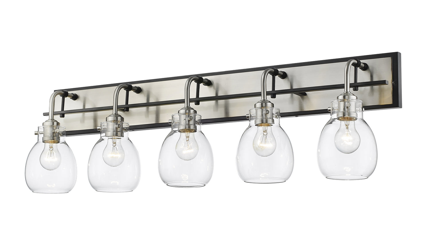 Z-Lite - 466-5V-MB-BN - Five Light Vanity - Kraken - Matte Black + Brushed Nickel