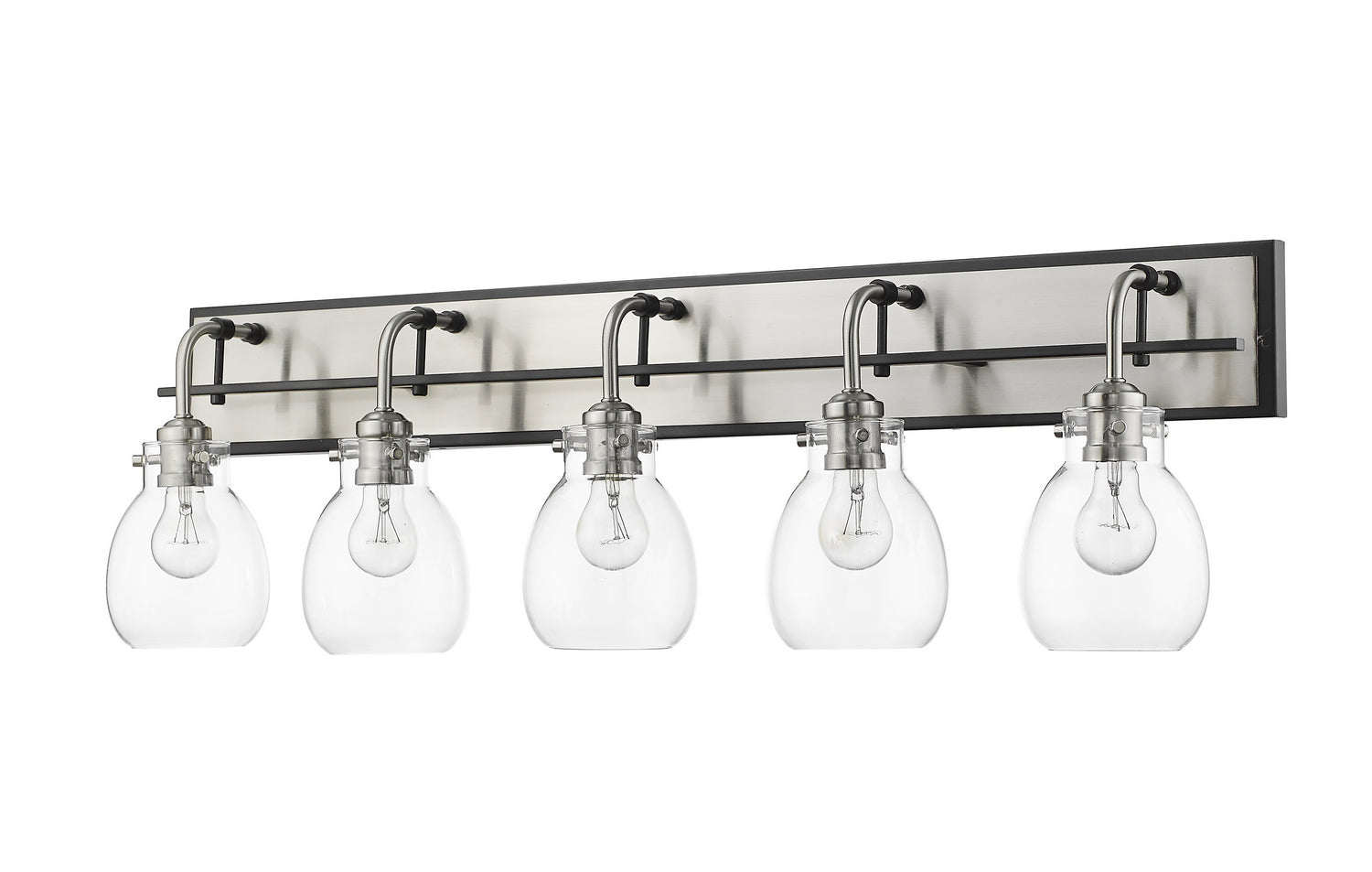 Z-Lite - 466-5V-MB-BN - Five Light Vanity - Kraken - Matte Black + Brushed Nickel