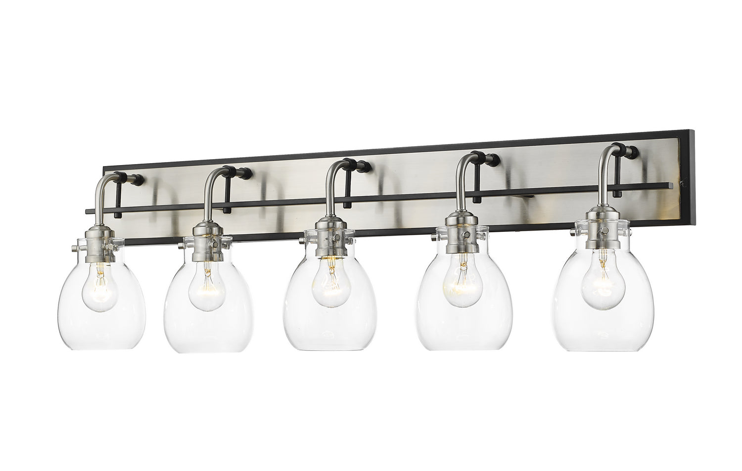 Z-Lite - 466-5V-MB-BN - Five Light Vanity - Kraken - Matte Black + Brushed Nickel