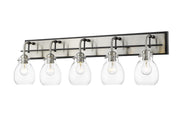 Z-Lite - 466-5V-MB-BN - Five Light Vanity - Kraken - Matte Black + Brushed Nickel
