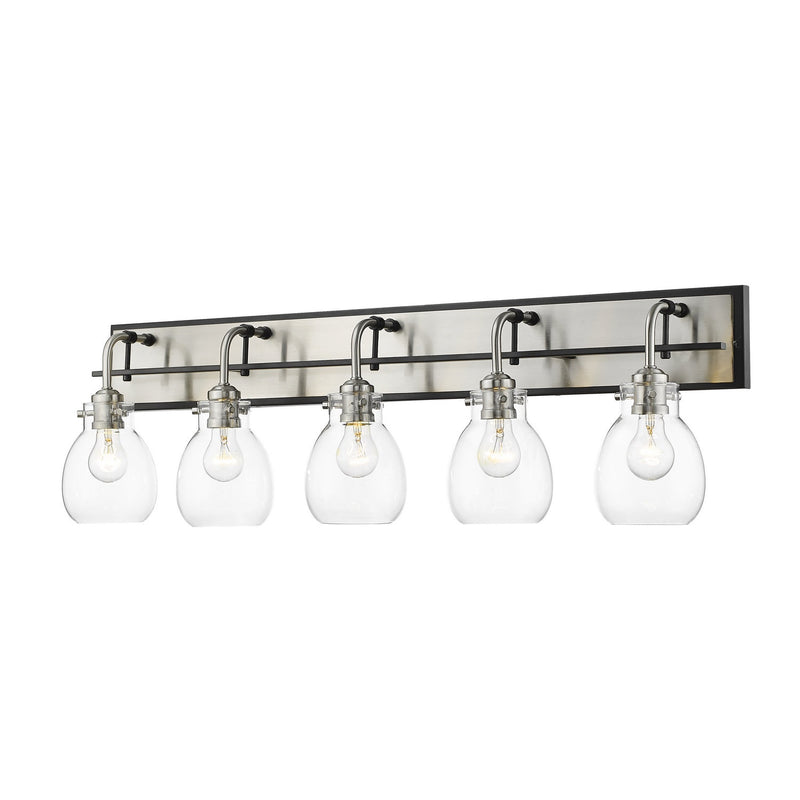 Z-Lite - 466-5V-MB-BN - Five Light Vanity - Kraken - Matte Black + Brushed Nickel