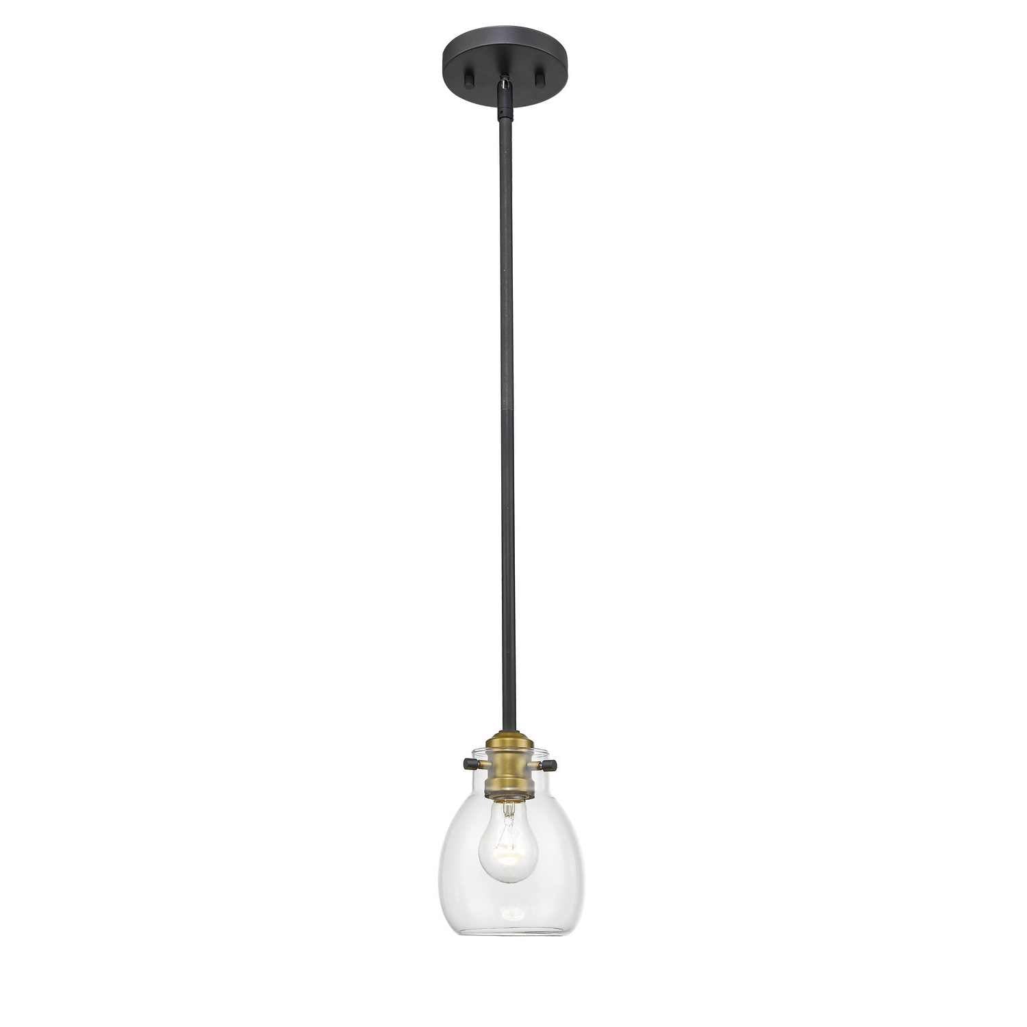 Z-Lite - 466MP-MB-OBR - One Light Pendant - Kraken - Matte Black + Olde Brass