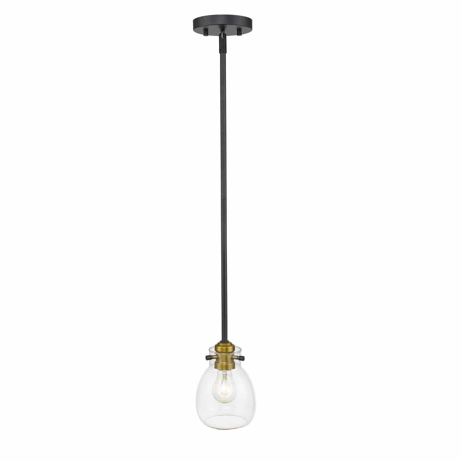 Z-Lite - 466MP-MB-OBR - One Light Pendant - Kraken - Matte Black + Olde Brass