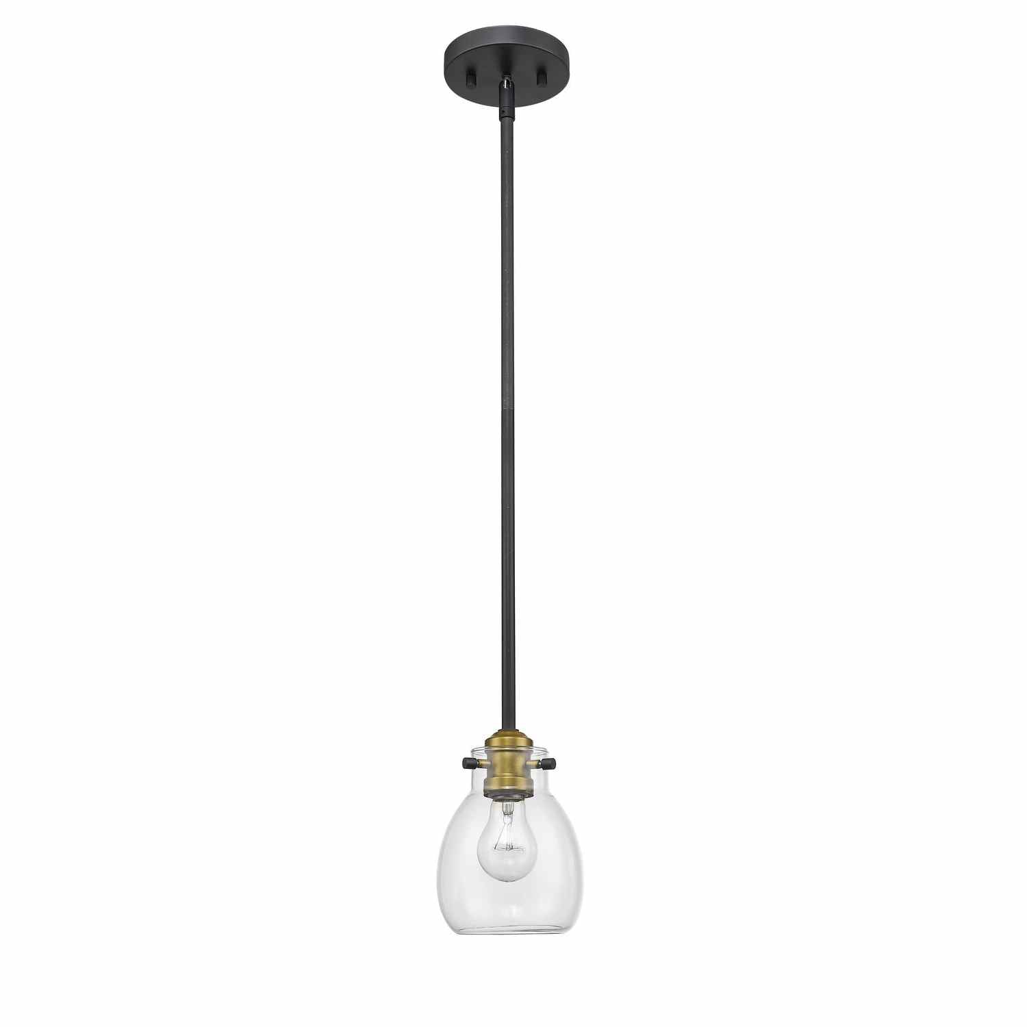 Z-Lite - 466MP-MB-OBR - One Light Pendant - Kraken - Matte Black + Olde Brass