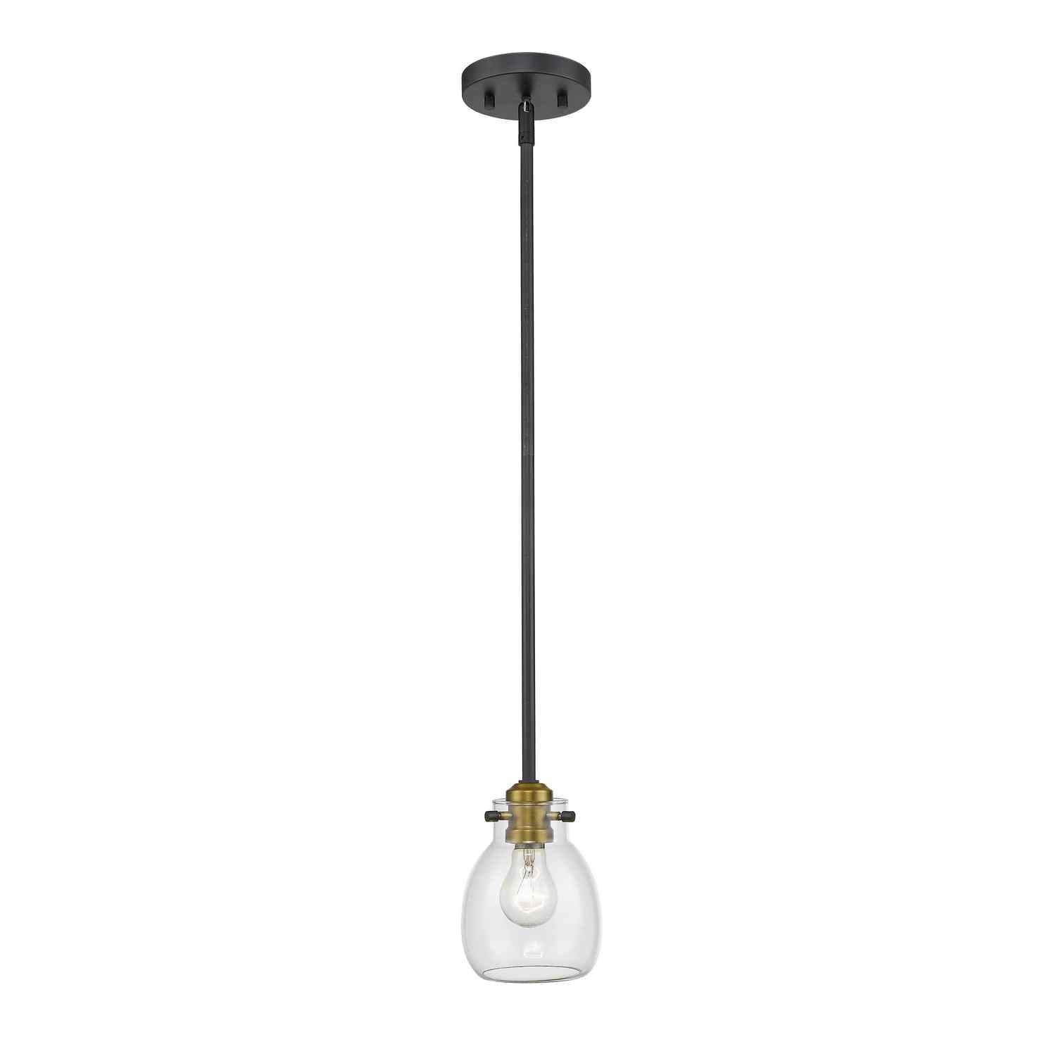 Z-Lite - 466MP-MB-OBR - One Light Pendant - Kraken - Matte Black + Olde Brass