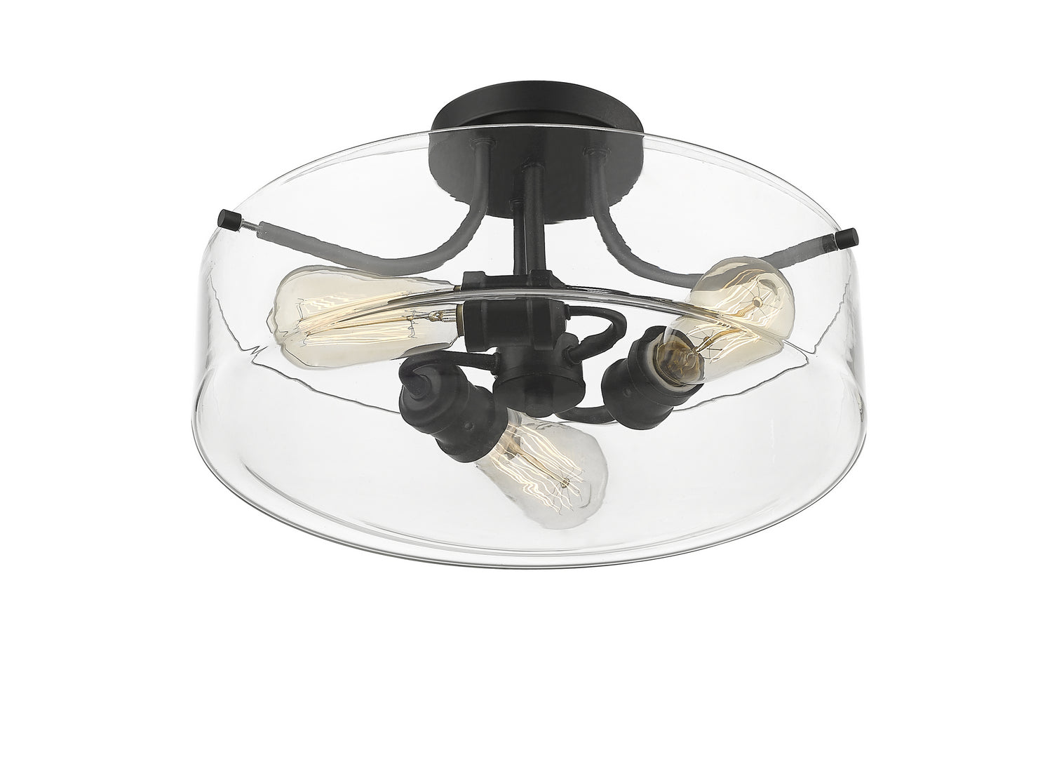 Z-Lite - 471SF-MB - Three Light Semi Flush Mount - Delaney - Matte Black