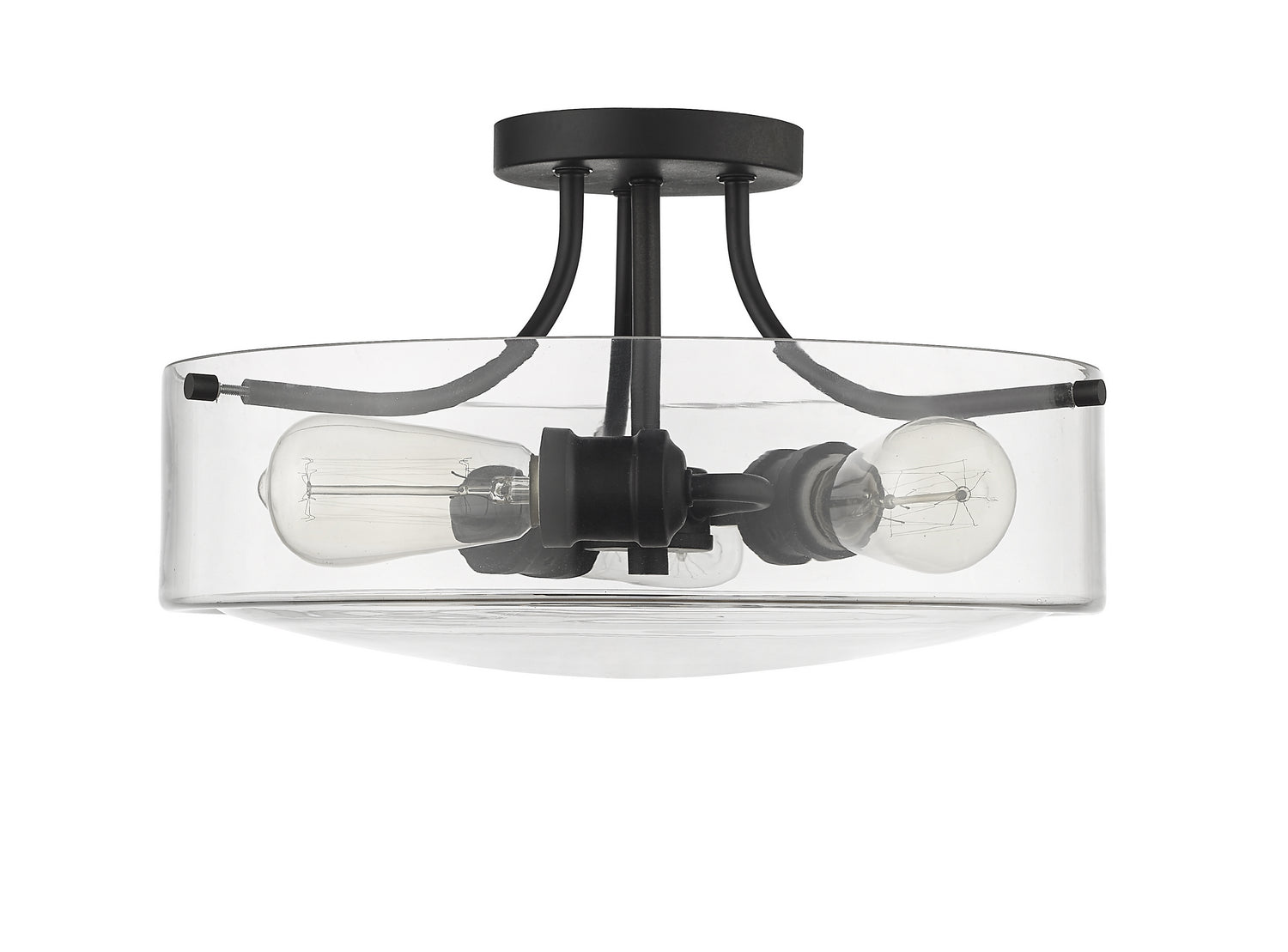 Z-Lite - 471SF-MB - Three Light Semi Flush Mount - Delaney - Matte Black