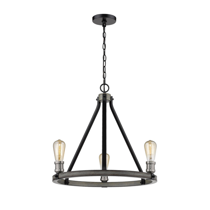 Z-Lite - 472-3ABB - Three Light Chandelier - Kirkland - Ashen Barnboard