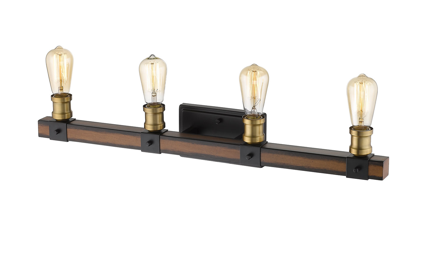 Z-Lite - 472-4V-RM - Four Light Vanity - Kirkland - Rustic Mahogany