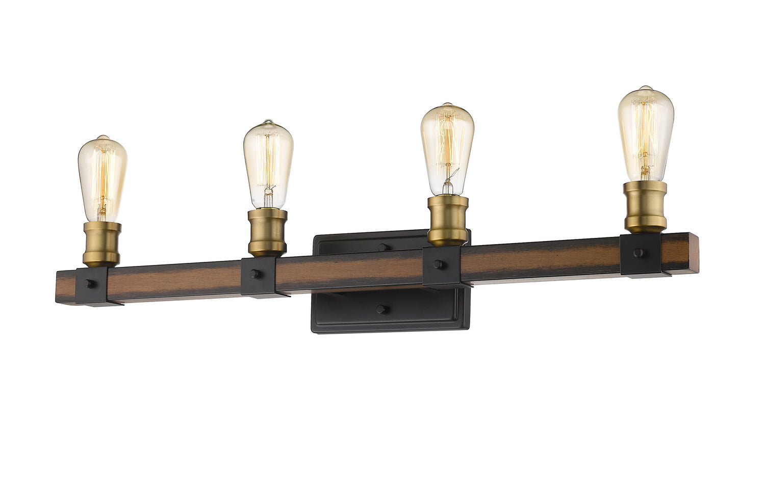 Z-Lite - 472-4V-RM - Four Light Vanity - Kirkland - Rustic Mahogany