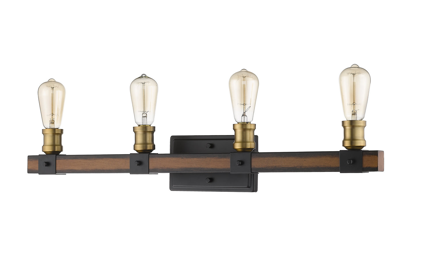 Z-Lite - 472-4V-RM - Four Light Vanity - Kirkland - Rustic Mahogany