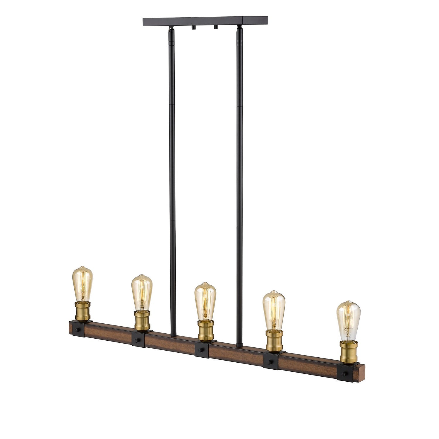 Z-Lite - 472-5L-RM - Five Light Linear Chandelier - Kirkland - Rustic Mahogany