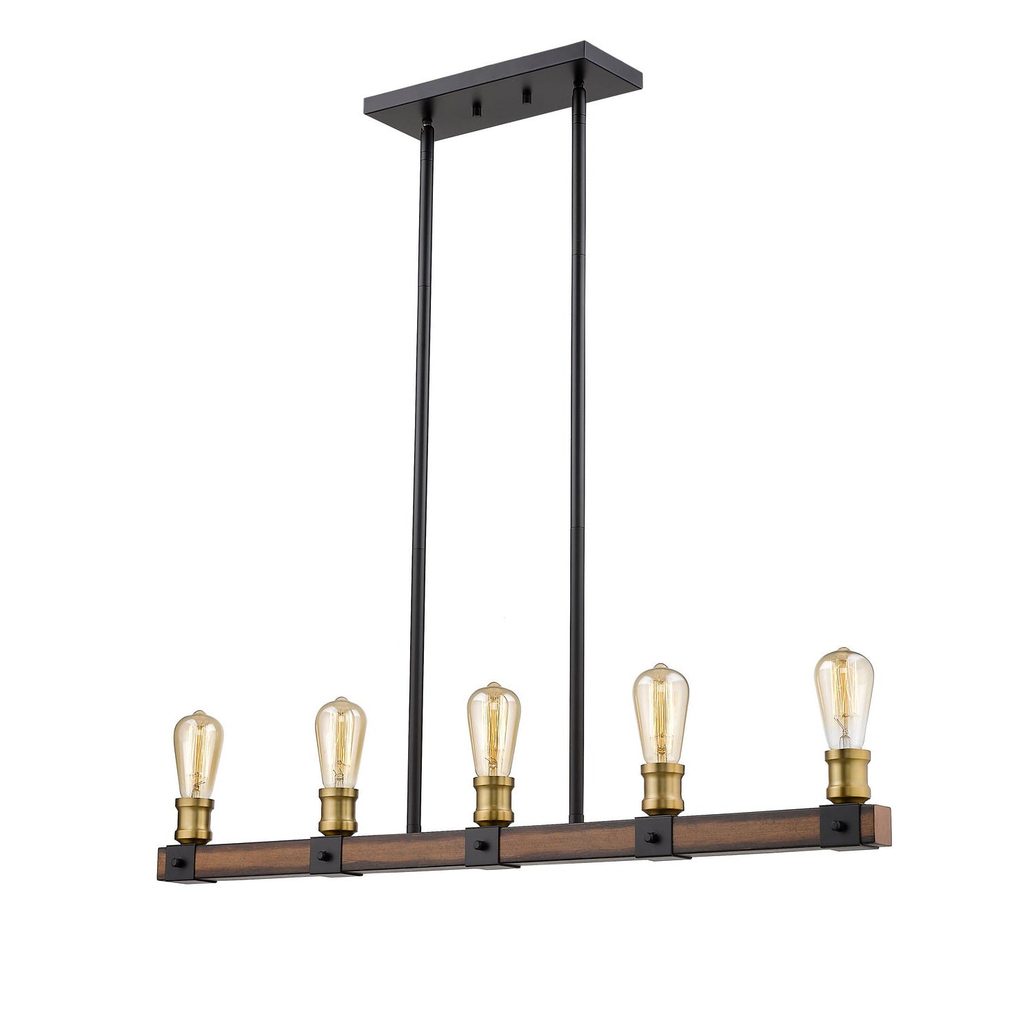 Z-Lite - 472-5L-RM - Five Light Linear Chandelier - Kirkland - Rustic Mahogany