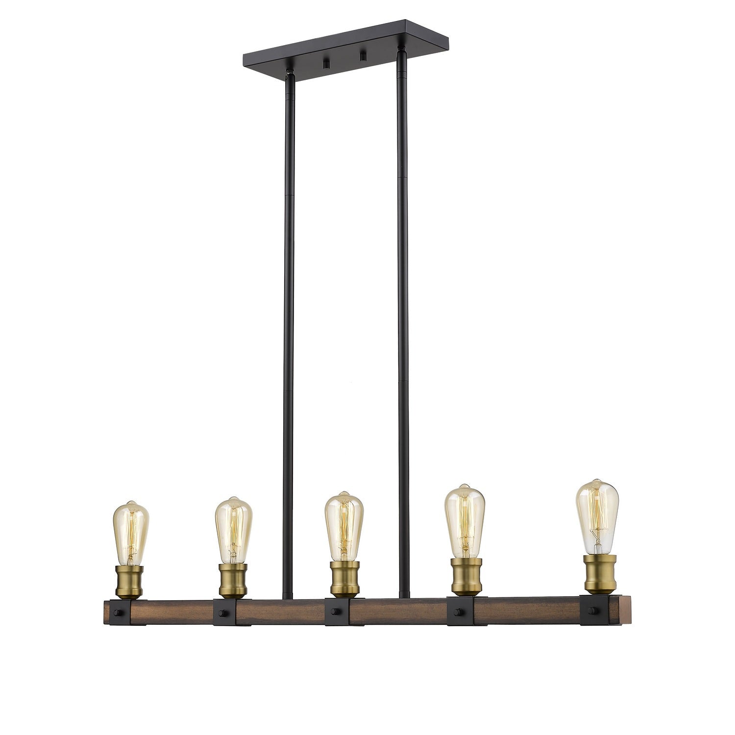 Z-Lite - 472-5L-RM - Five Light Linear Chandelier - Kirkland - Rustic Mahogany