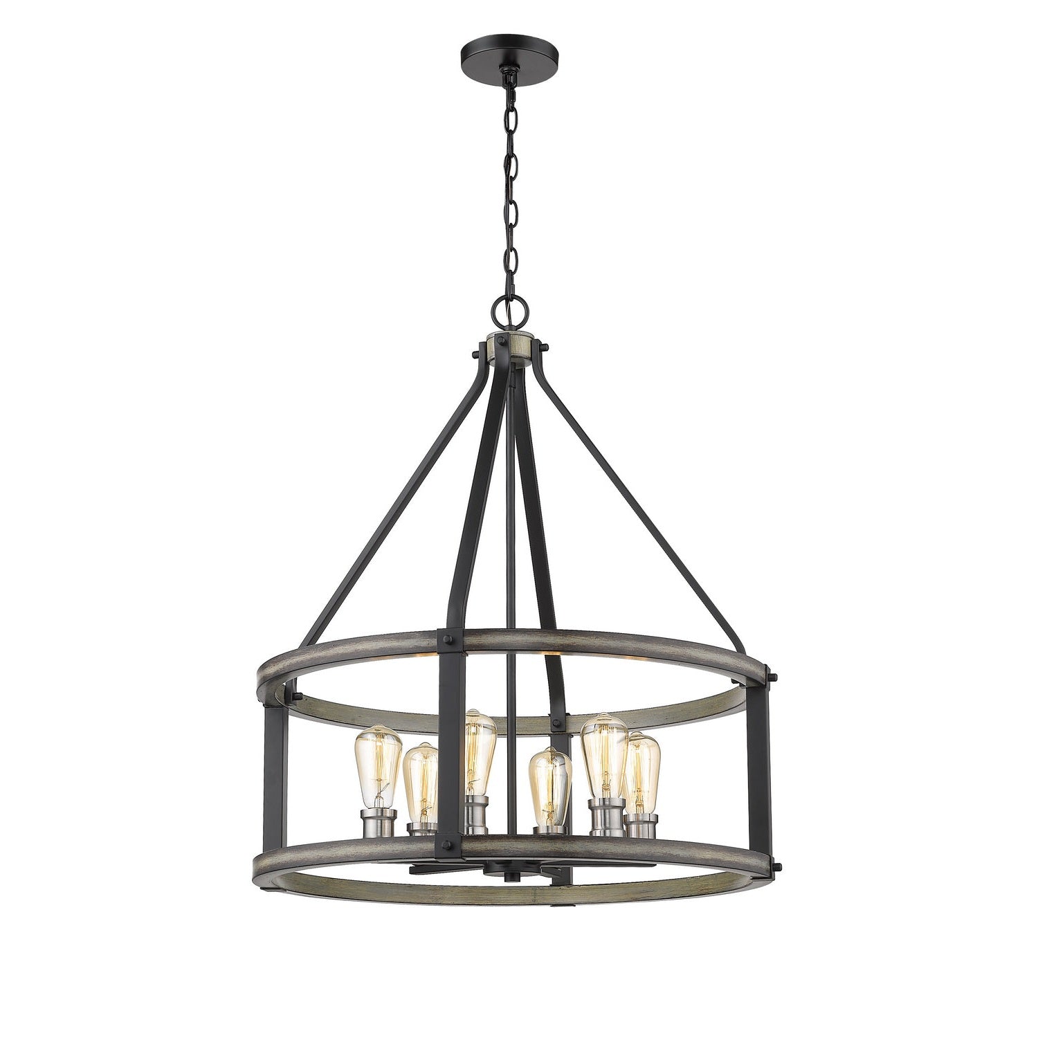 Z-Lite - 472-6D-ABB - Six Light Chandelier - Kirkland - Ashen Barnboard