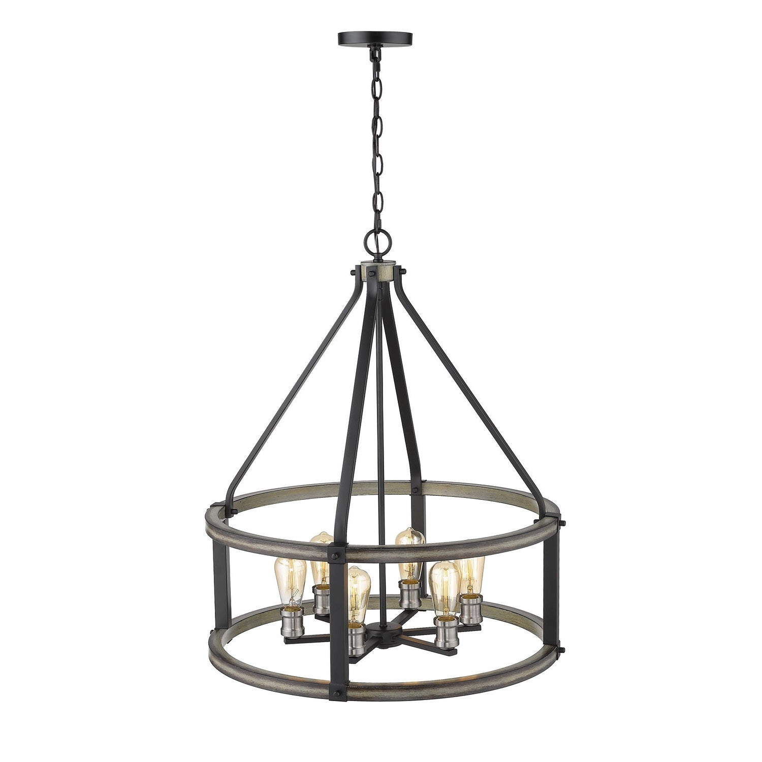 Z-Lite - 472-6D-ABB - Six Light Chandelier - Kirkland - Ashen Barnboard