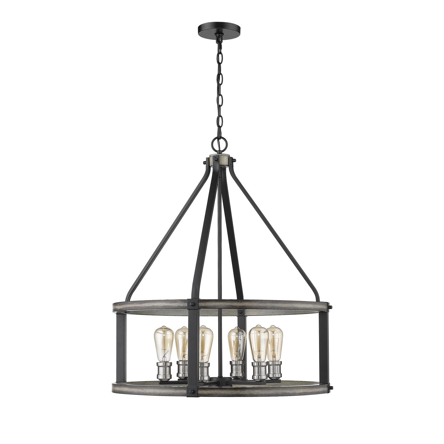 Z-Lite - 472-6D-ABB - Six Light Chandelier - Kirkland - Ashen Barnboard