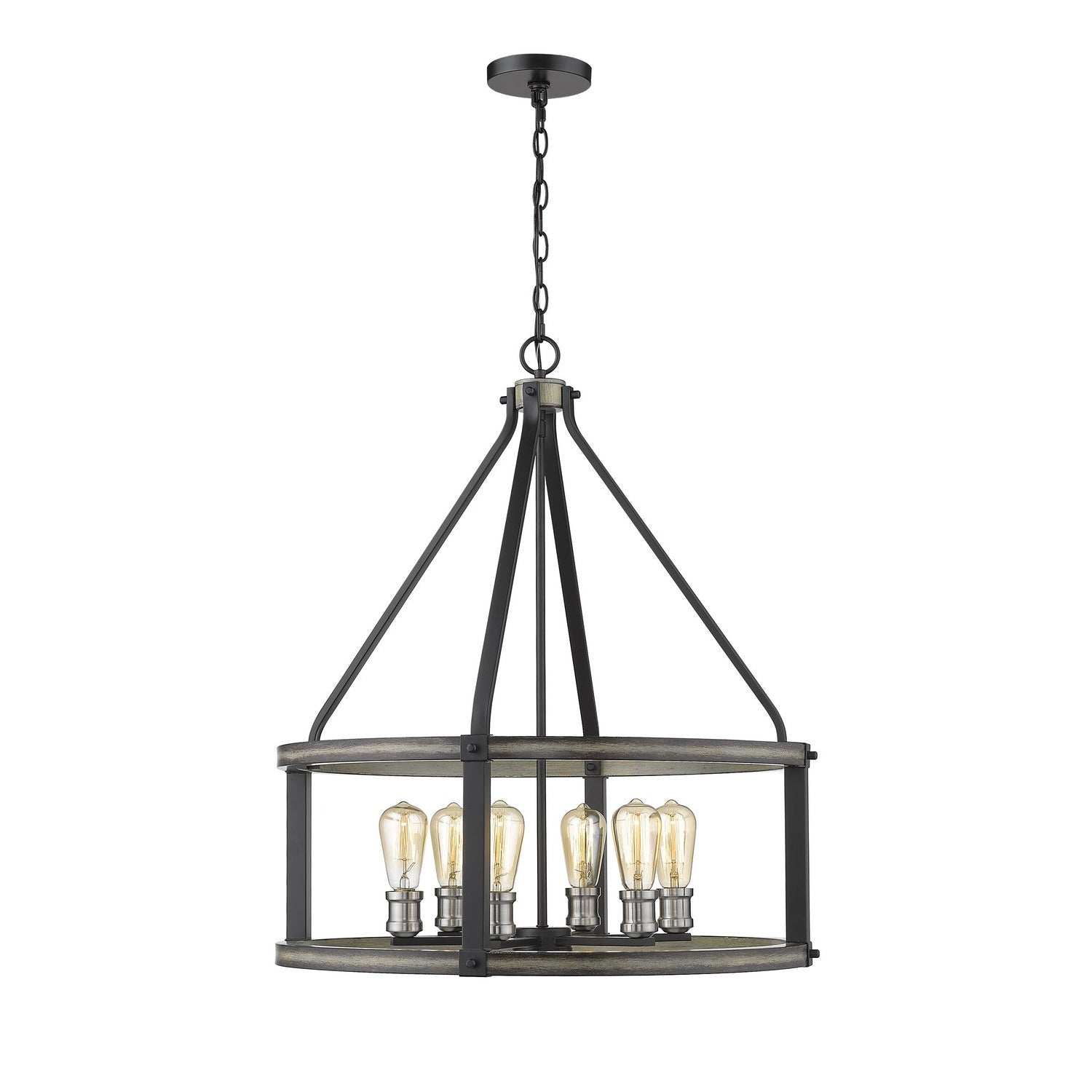 Z-Lite - 472-6D-ABB - Six Light Chandelier - Kirkland - Ashen Barnboard