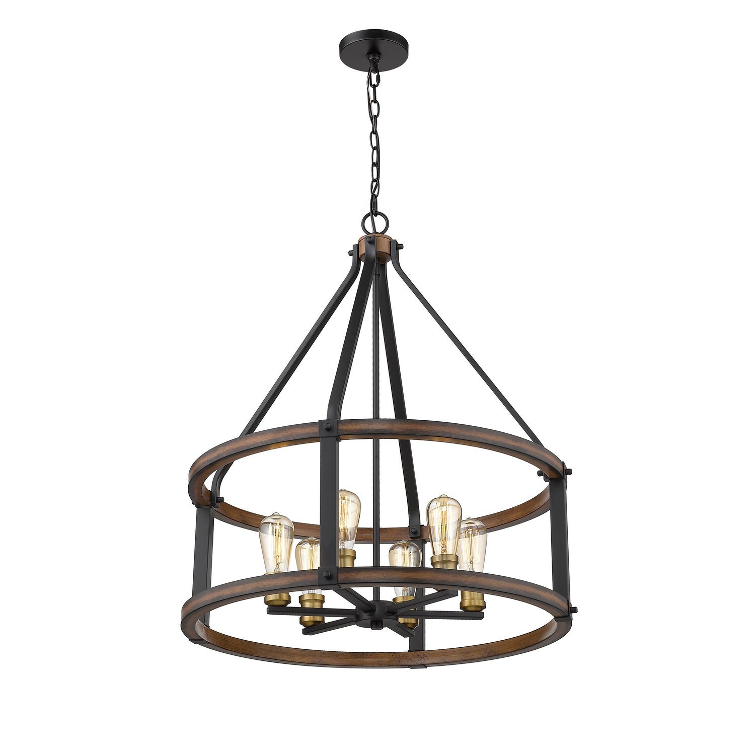 Z-Lite - 472-6D-RM - Six Light Chandelier - Kirkland - Rustic Mahogany