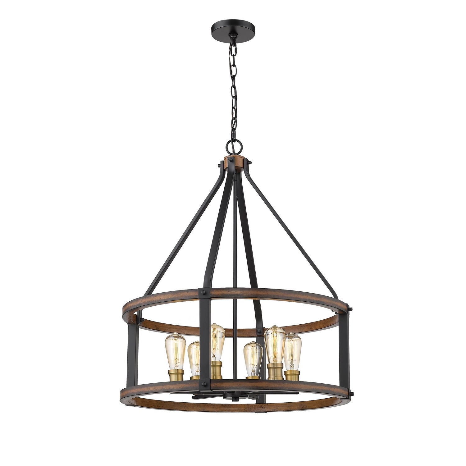 Z-Lite - 472-6D-RM - Six Light Chandelier - Kirkland - Rustic Mahogany