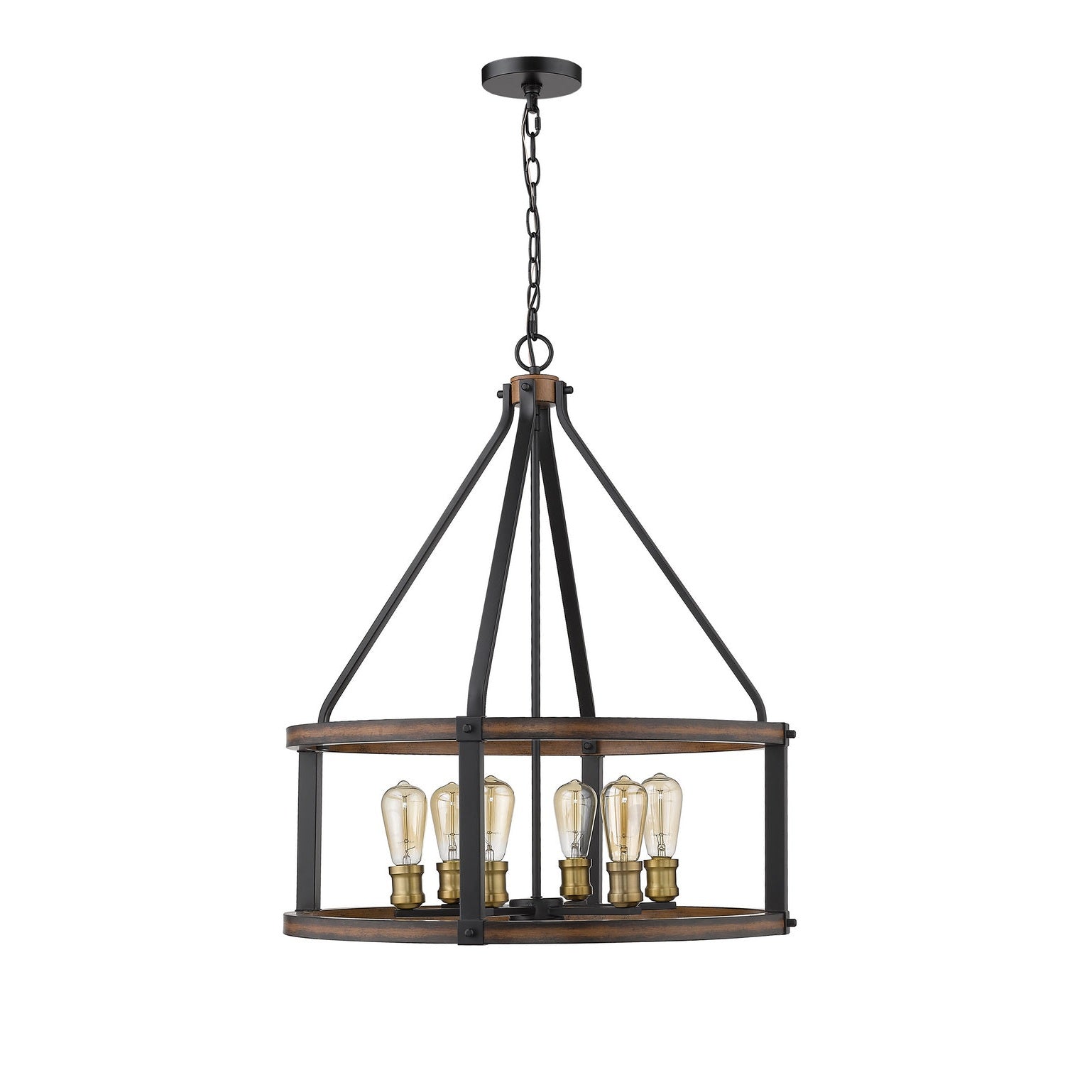 Z-Lite - 472-6D-RM - Six Light Chandelier - Kirkland - Rustic Mahogany