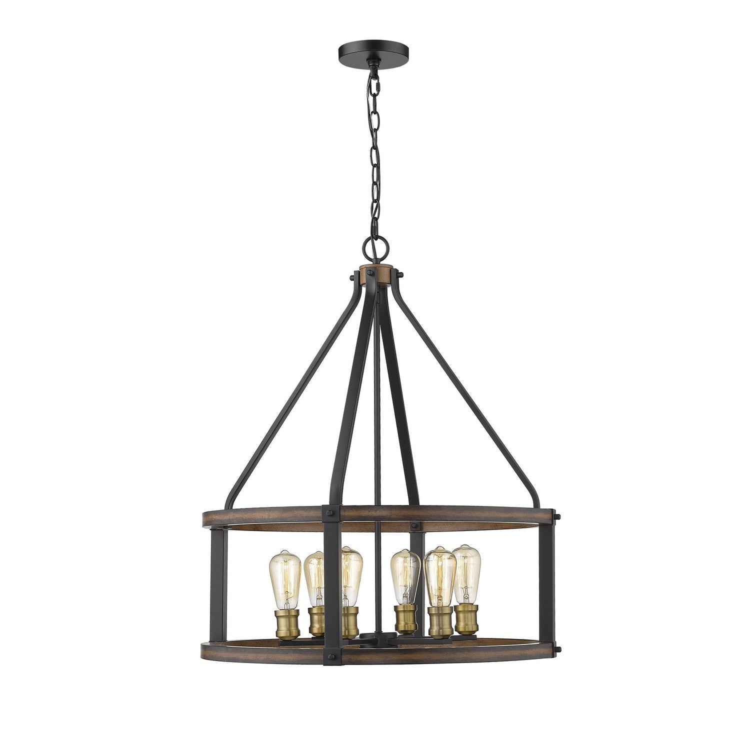 Z-Lite - 472-6D-RM - Six Light Chandelier - Kirkland - Rustic Mahogany