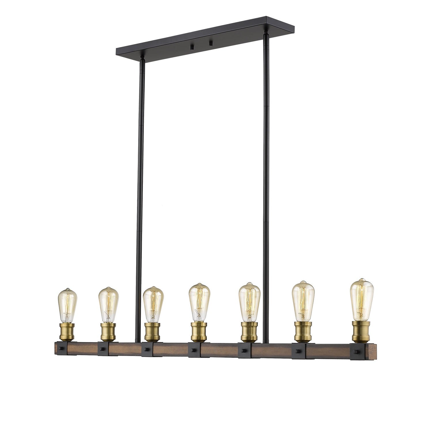 Z-Lite - 472-7L-RM - Seven Light Linear Chandelier - Kirkland - Rustic Mahogany