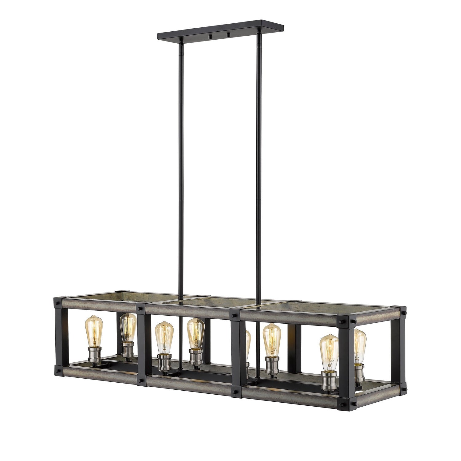 Z-Lite - 472-8L-ABB - Eight Light Linear Chandelier - Kirkland - Ashen Barnboard