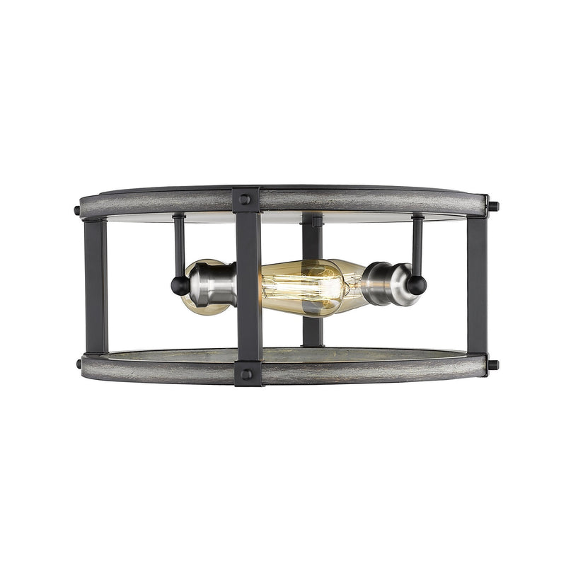 Z-Lite - 472F3R-ABB - Three Light Flush Mount - Kirkland - Ashen Barnboard