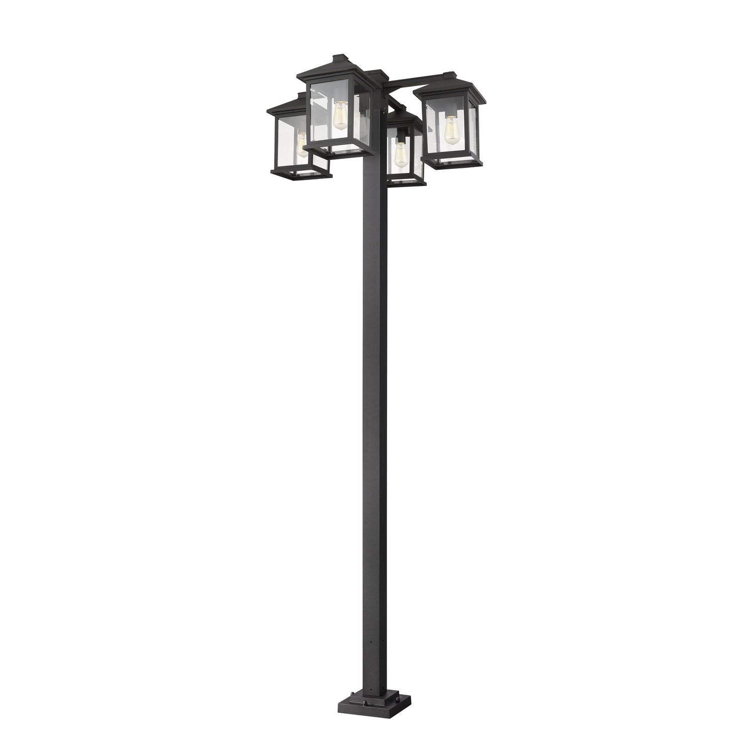 Z-Lite - 531-4-536P-BK - Four Light Outdoor Post Mounted Fixture - Portland - Black