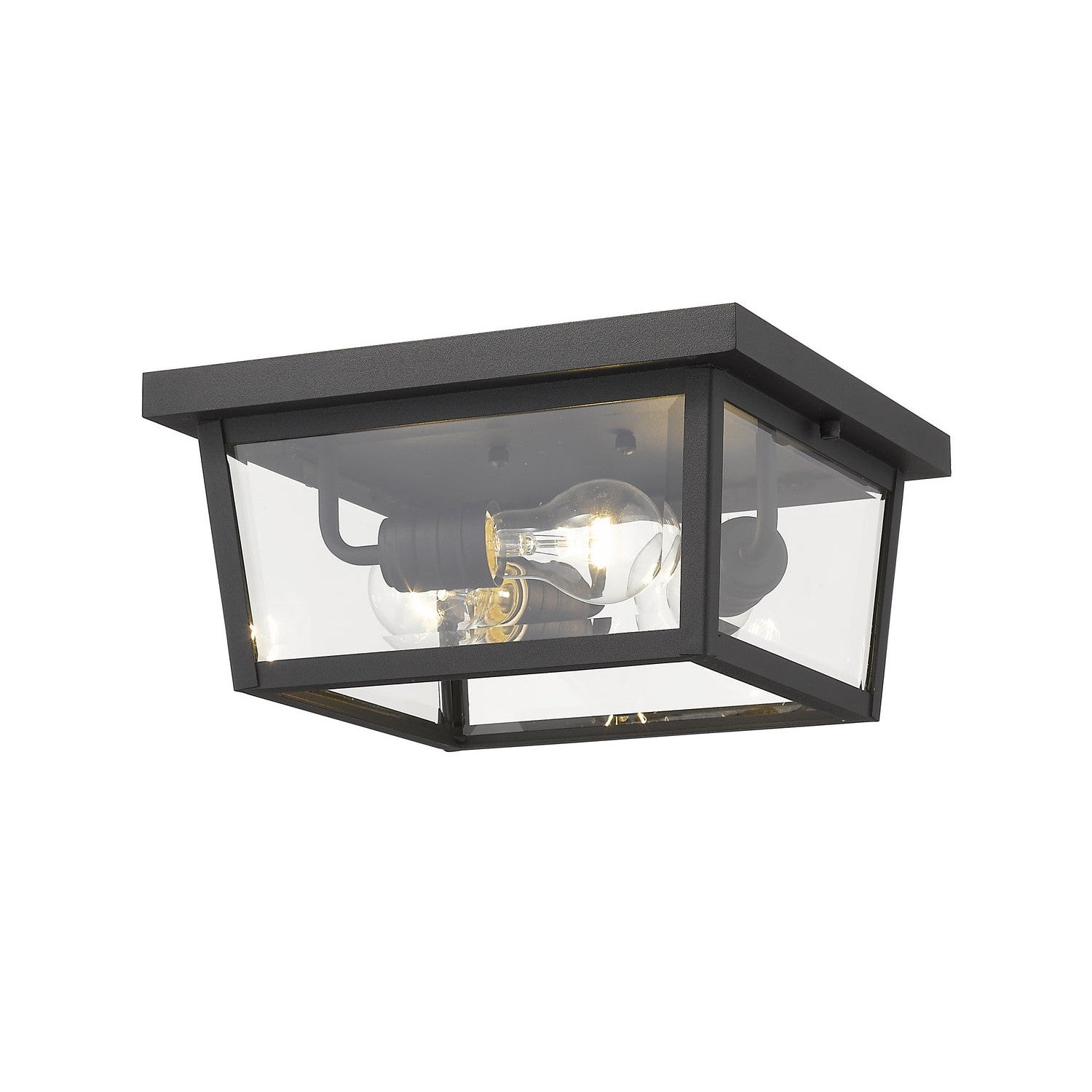 Z-Lite - 568F-BK - Three Light Outdoor Flush Mount - Beacon - Black