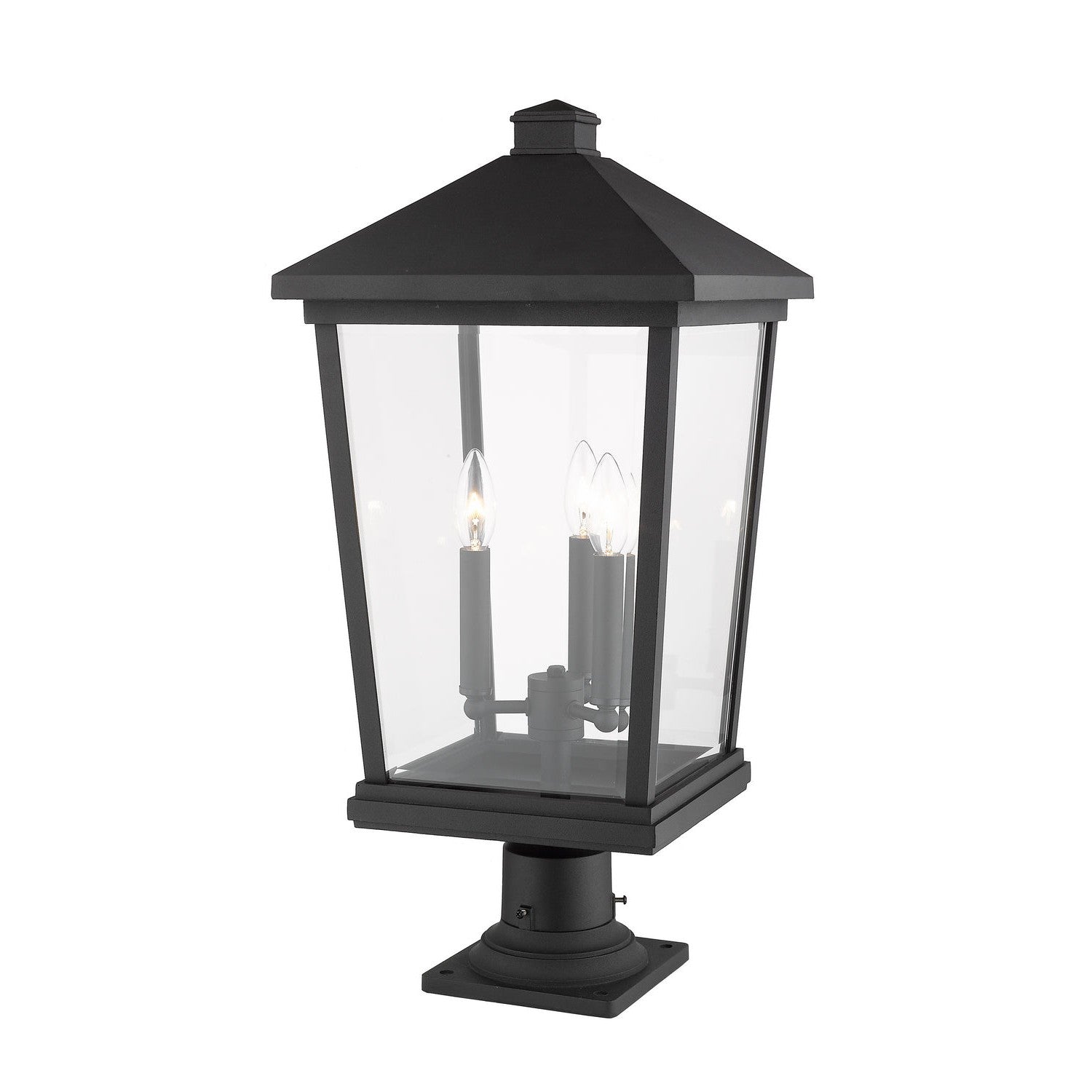Z-Lite - 568PHXLR-533PM-BK - Three Light Outdoor Pier Mounted Fixture - Beacon - Black