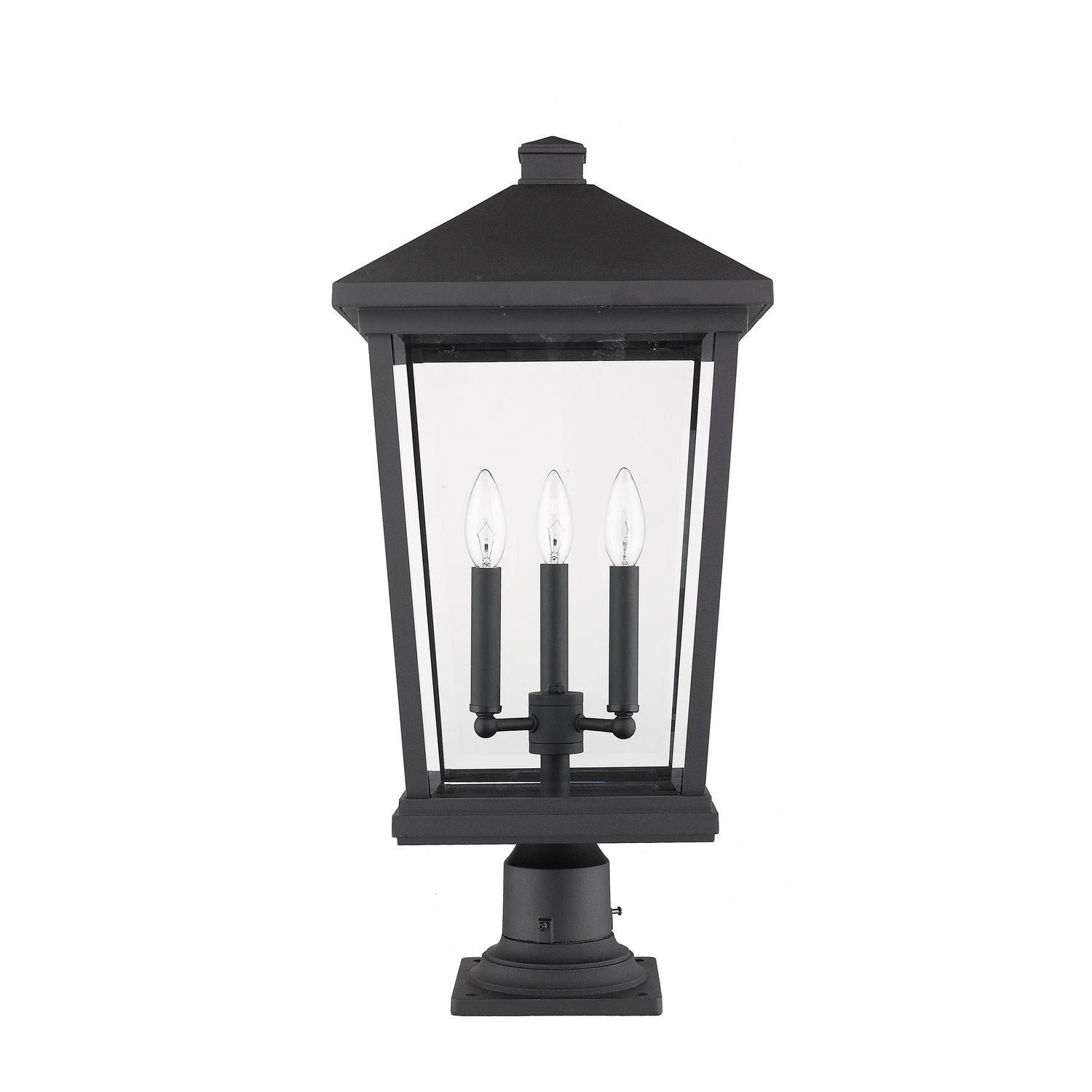 Z-Lite - 568PHXLR-533PM-BK - Three Light Outdoor Pier Mounted Fixture - Beacon - Black