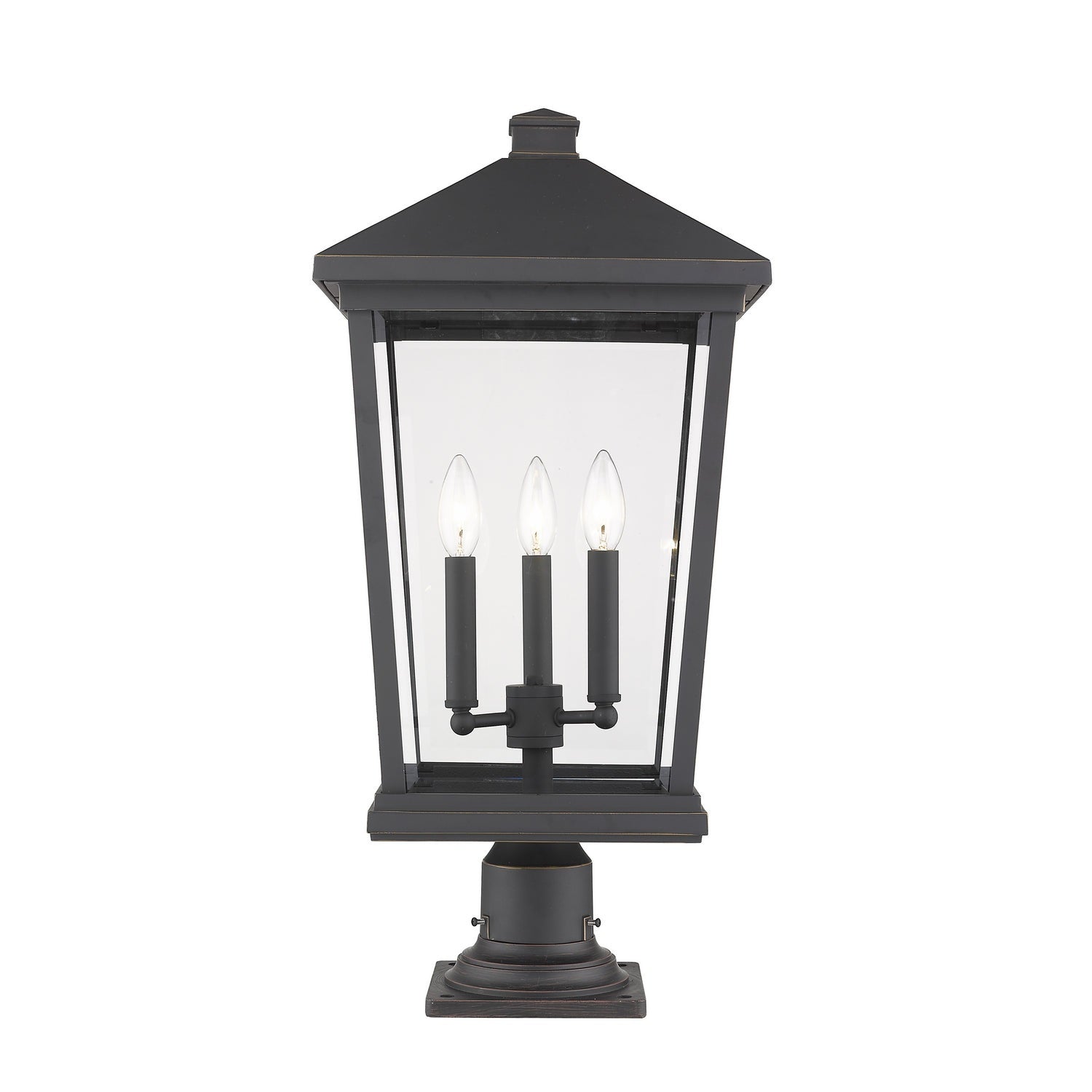 Z-Lite - 568PHXLR-533PM-ORB - Three Light Outdoor Pier Mounted Fixture - Beacon - Oil Rubbed Bronze