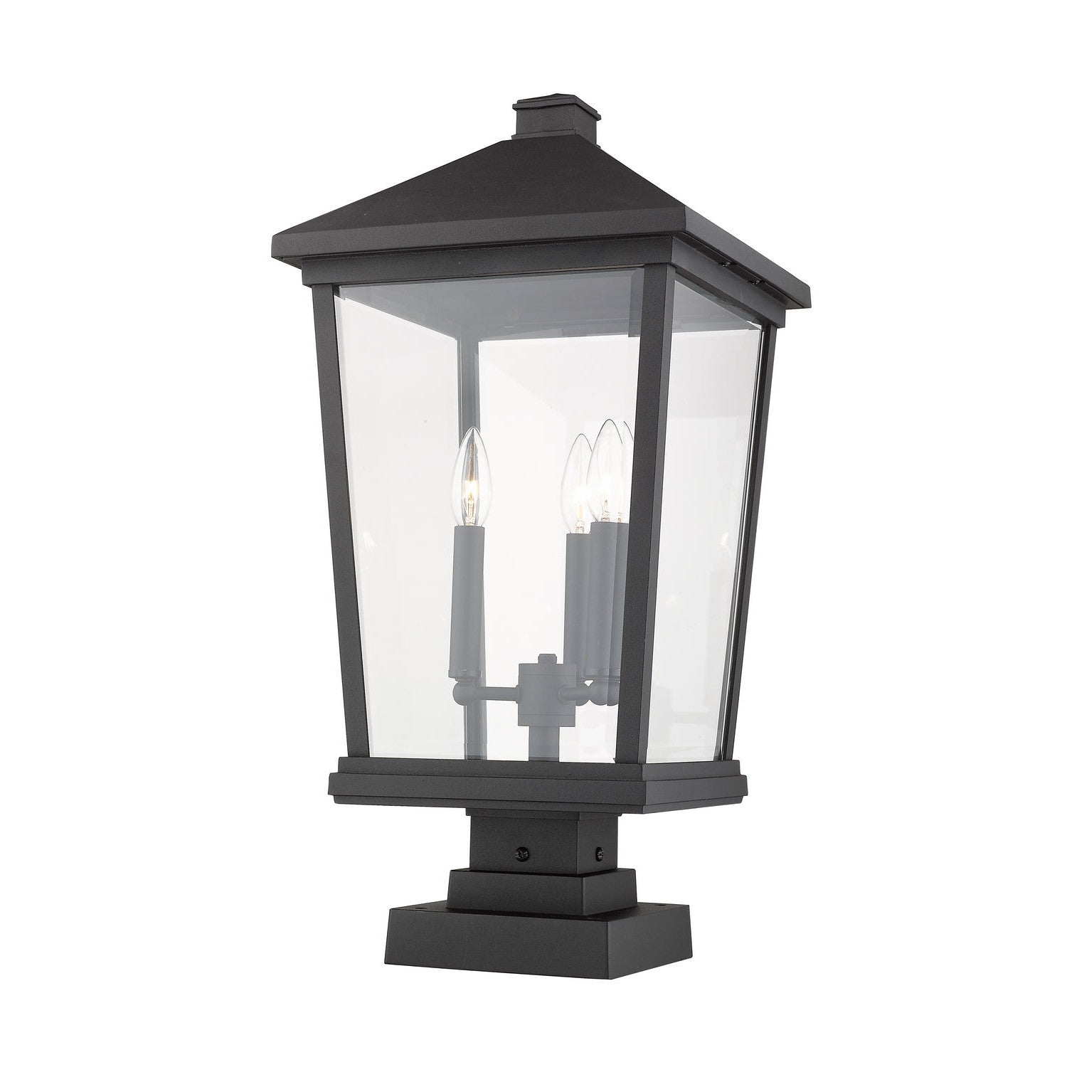 Z-Lite - 568PHXLS-SQPM-BK - Three Light Outdoor Pier Mounted Fixture - Beacon - Black