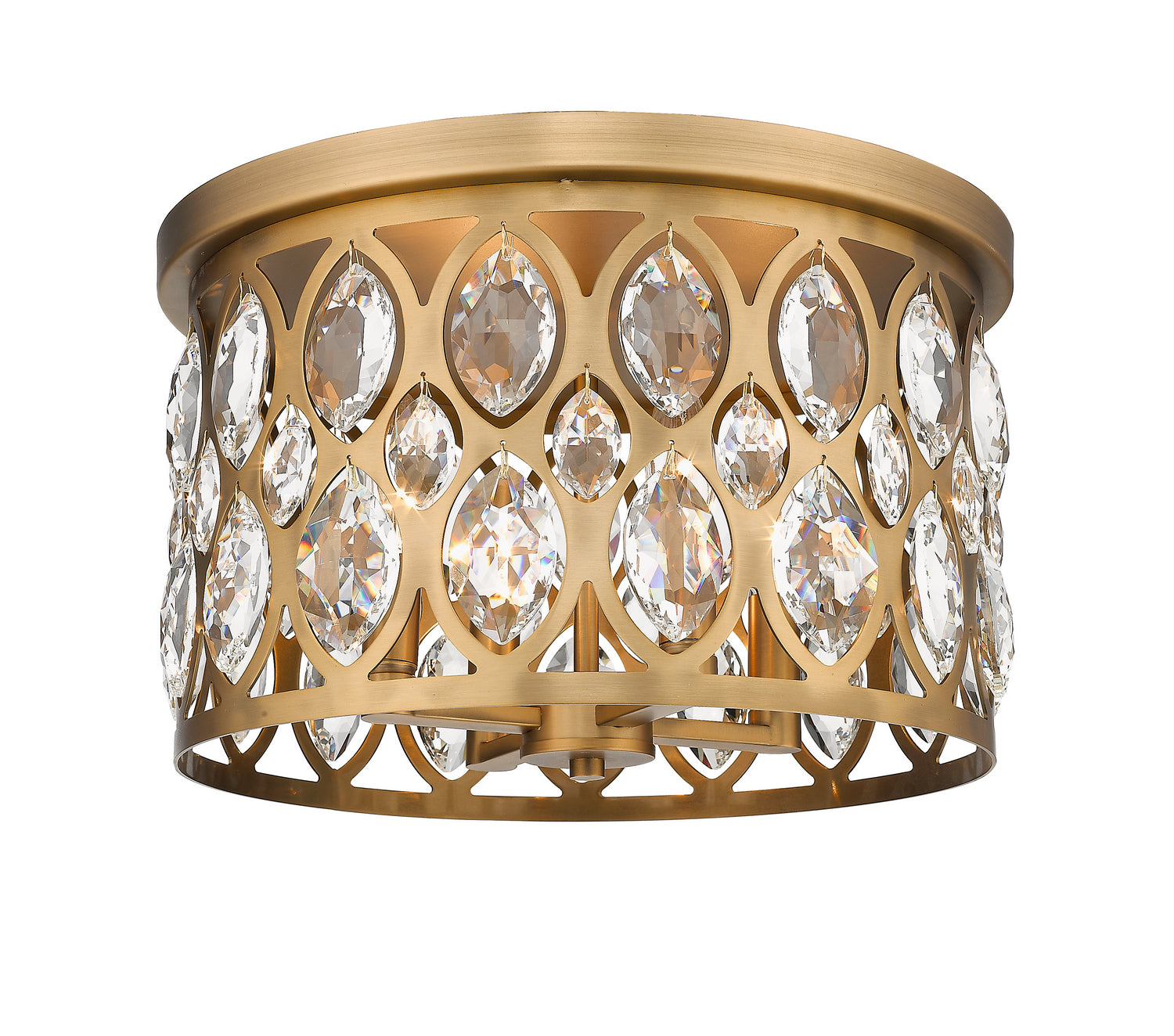 Z-Lite - 6010F15HB - Four Light Flush Mount - Dealey - Heirloom Brass