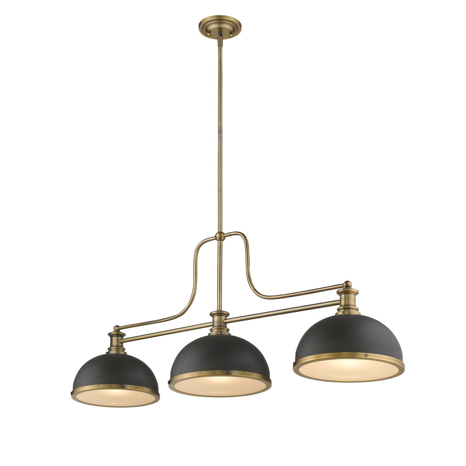 Z-Lite - 725-3HBR-D12BRZ+HBR - Three Light Billiard - Melange - Heritage Brass