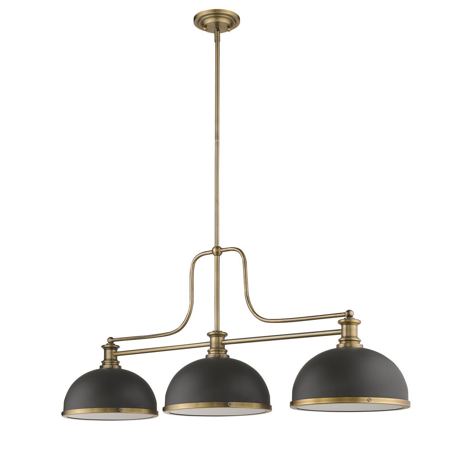 Z-Lite - 725-3HBR-D12BRZ+HBR - Three Light Billiard - Melange - Heritage Brass