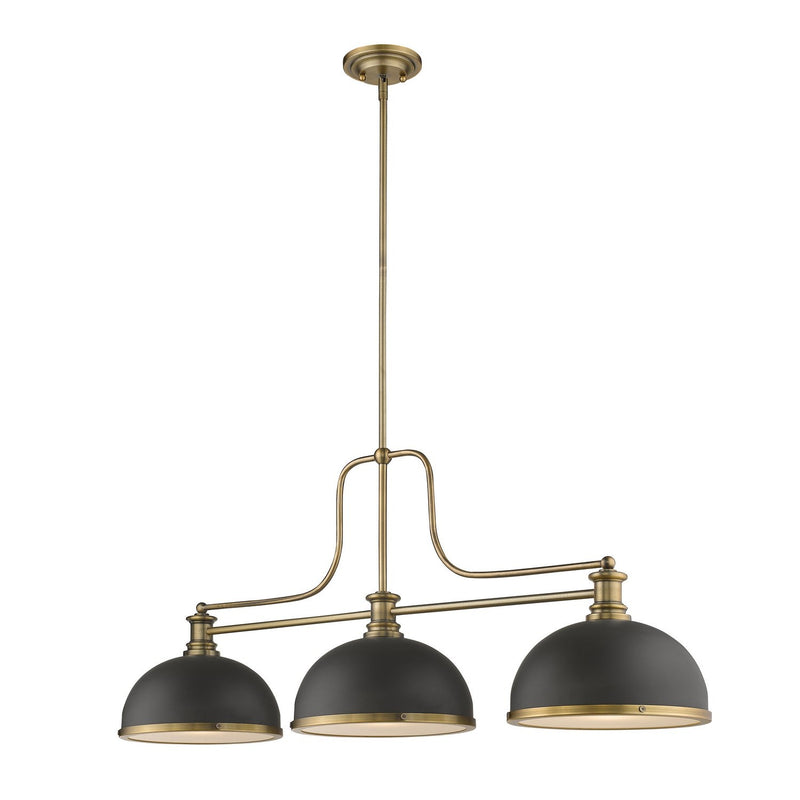 Z-Lite - 725-3HBR-D12BRZ+HBR - Three Light Billiard - Melange - Heritage Brass