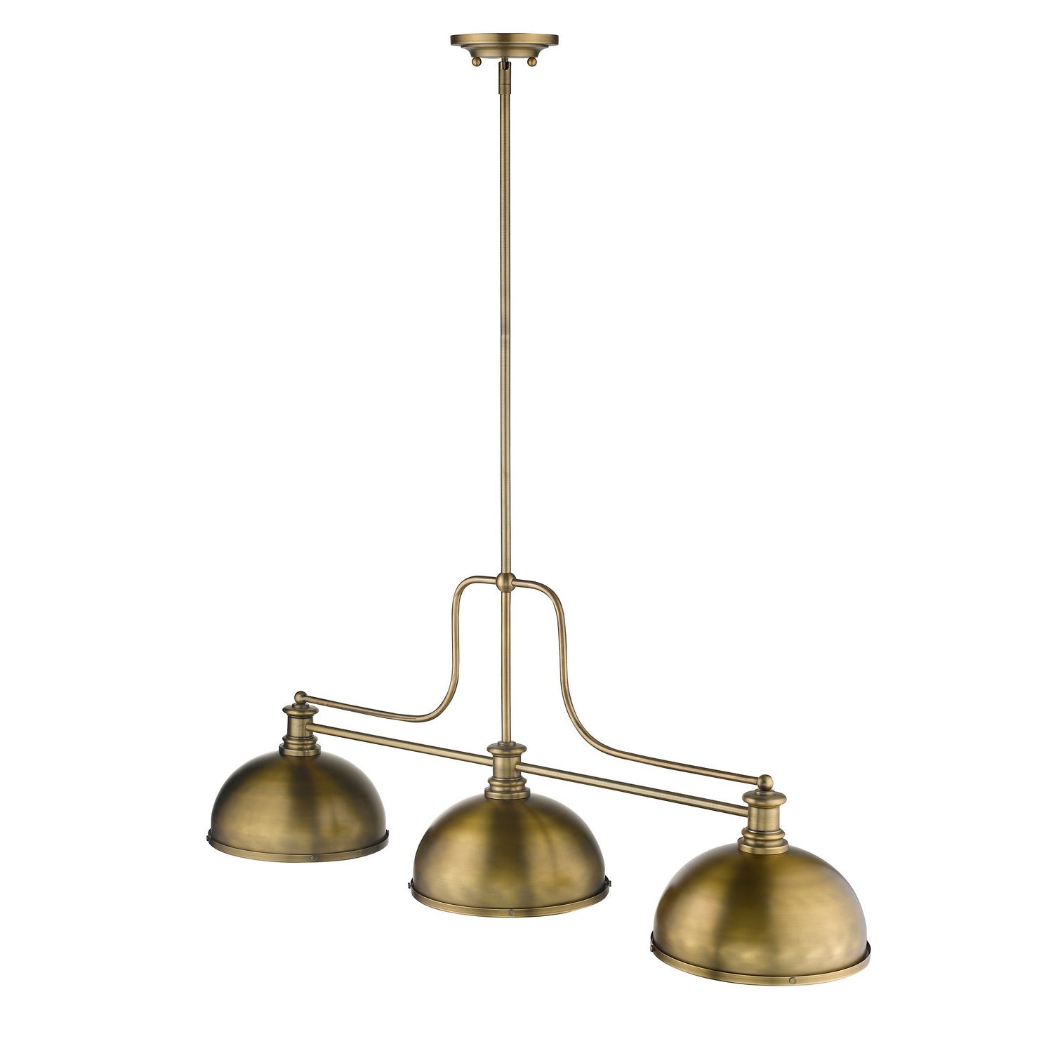 Z-Lite - 725-3HBR-D12HBR - Three Light Billiard - Melange - Heritage Brass